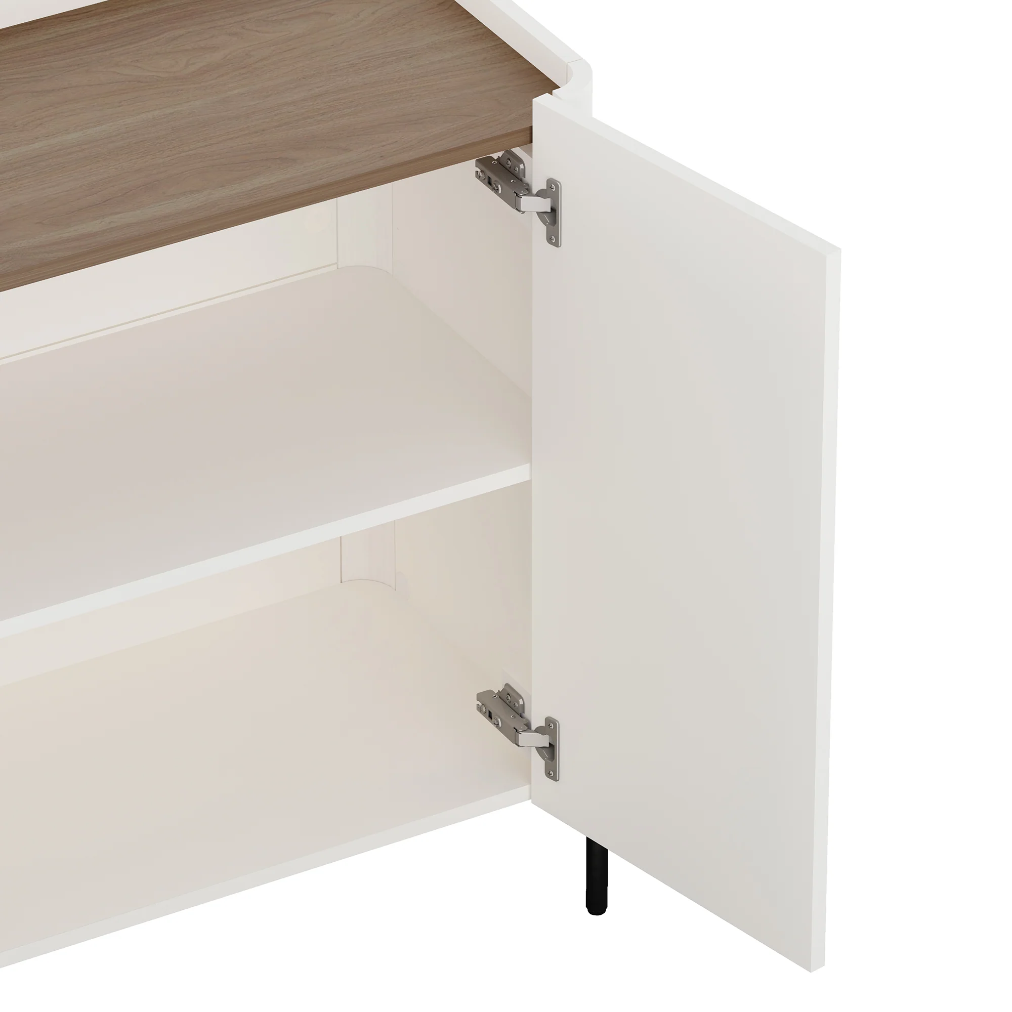 2-Piece Abbey Accent Cabinet and Bookcase in Maple and Off White - Image 7