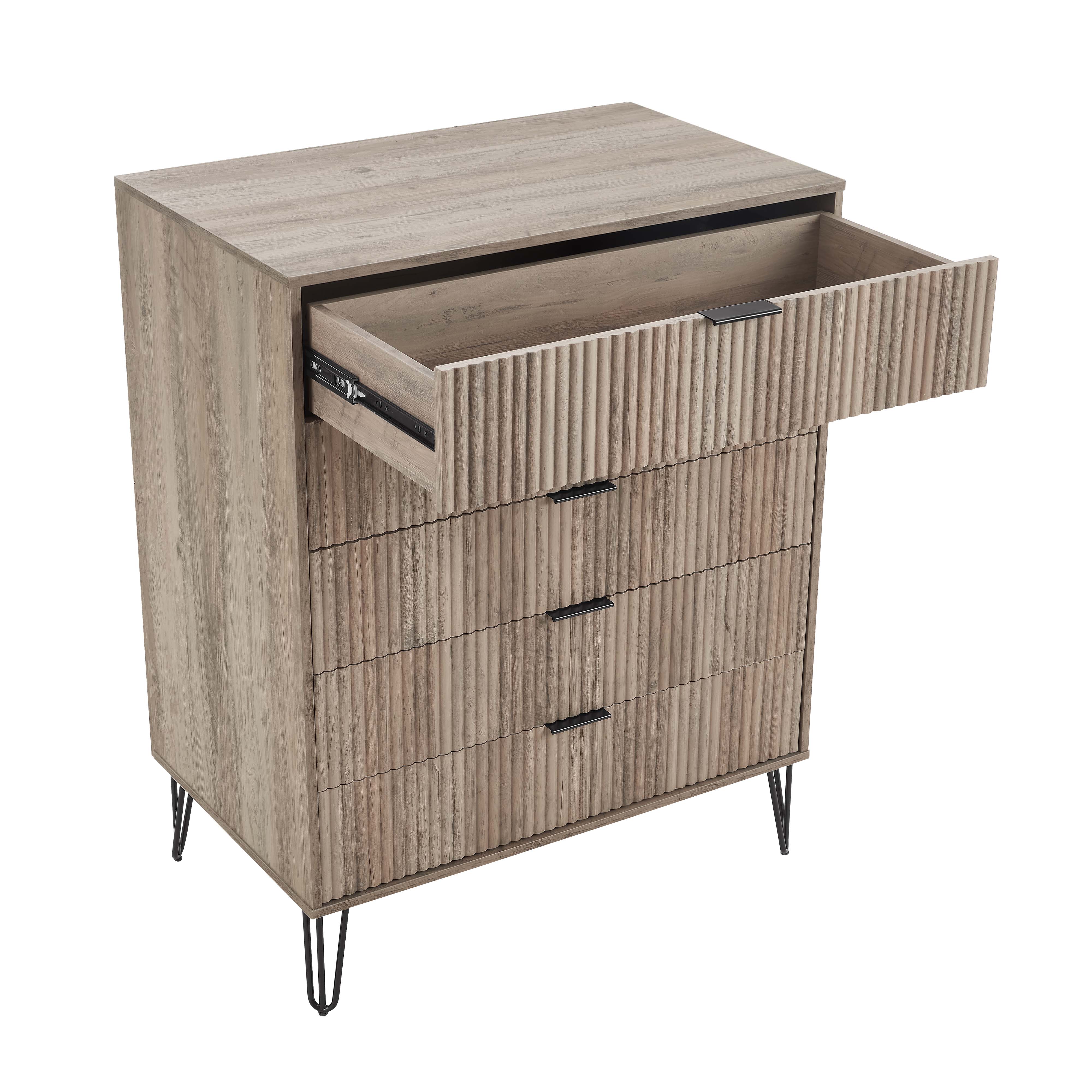 2-Piece DUMBO 5-Drawer Tall Dresser and DUMBO 3-Drawer Standard Dresser in Rustic Grey - Image 16