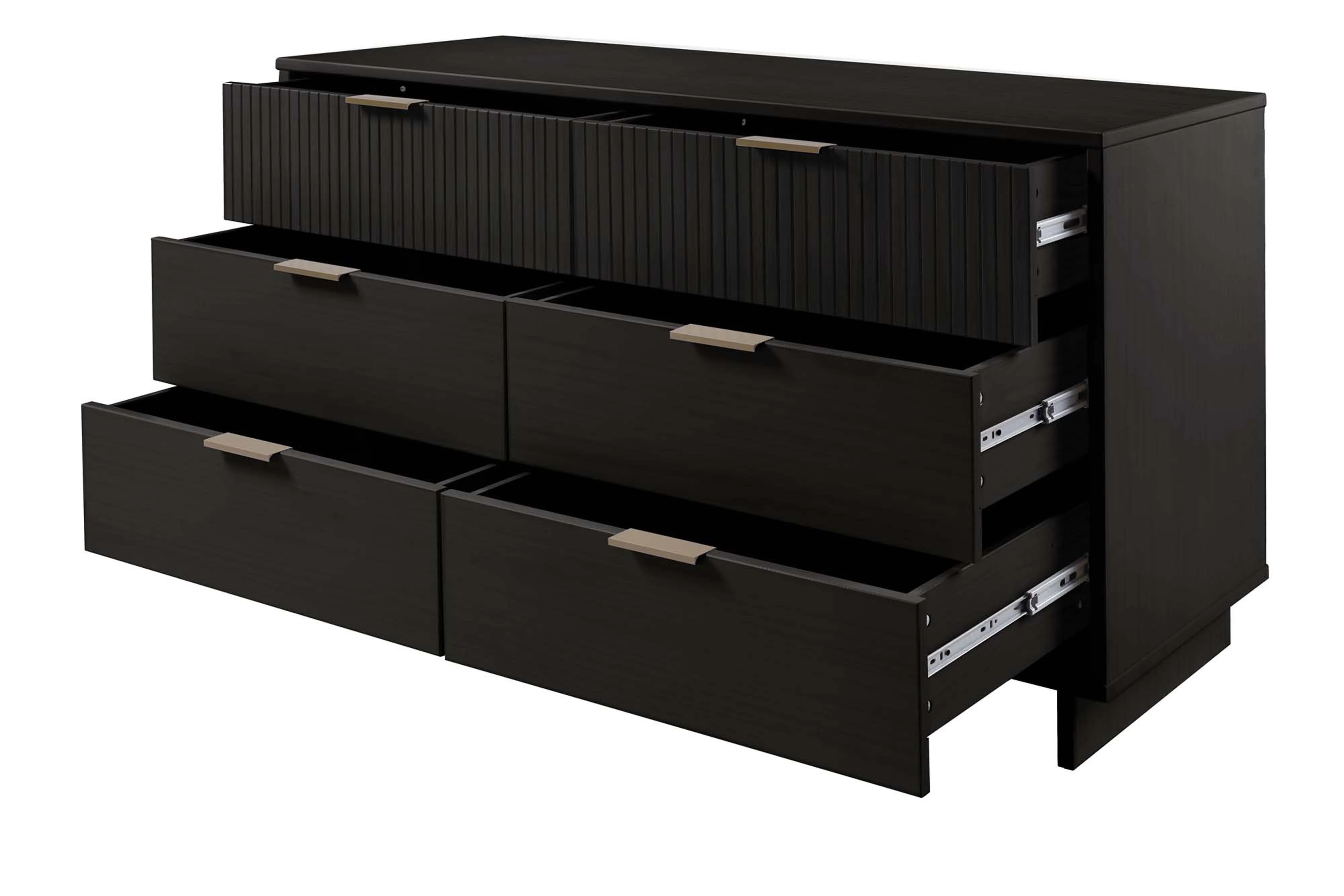 Granville 2-Piece Tall Chest and Double Dresser Set in Black - Image 19