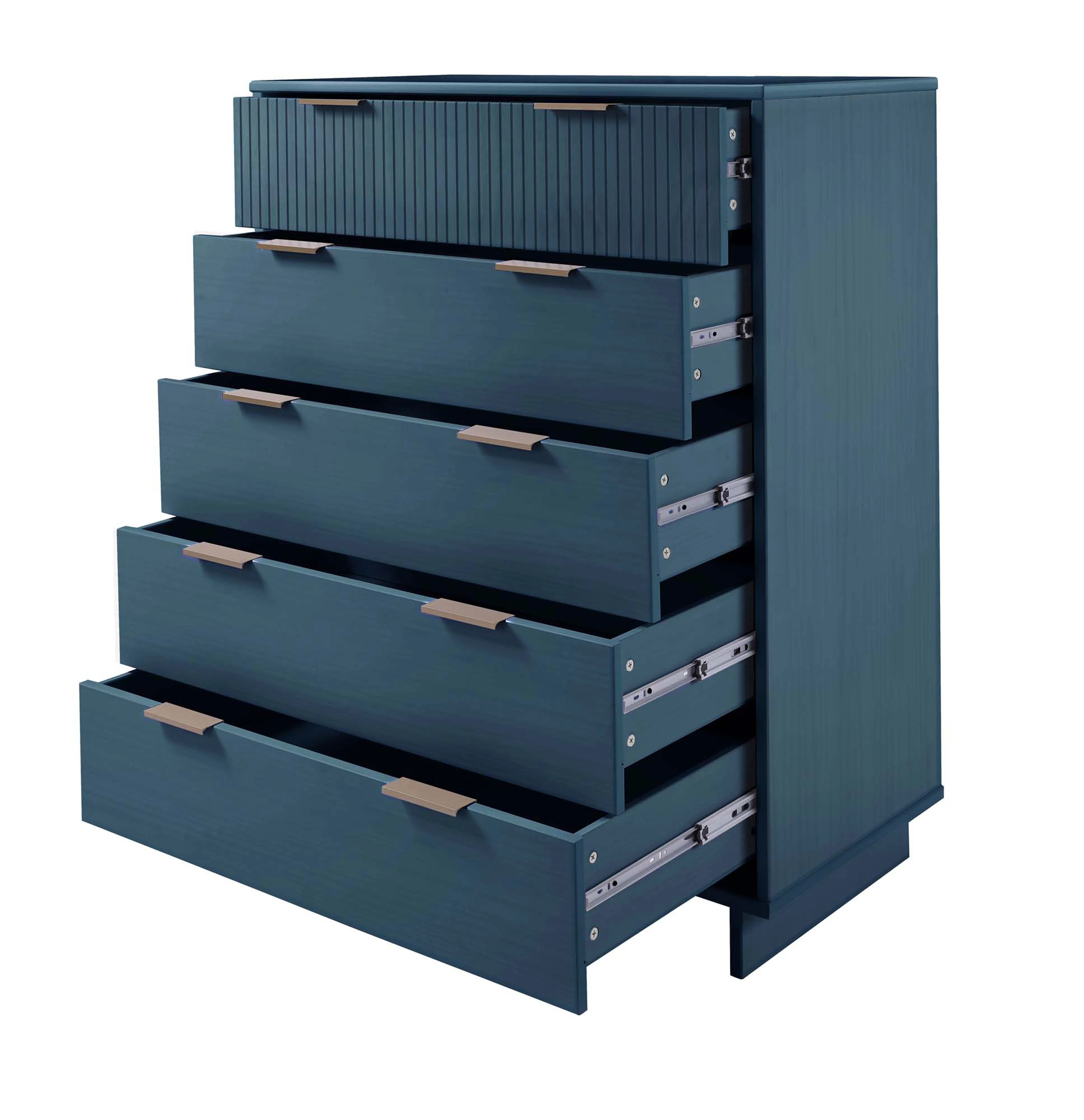 Granville 2-Piece Tall Chest and Double Dresser Set in Midnight Blue - Image 13
