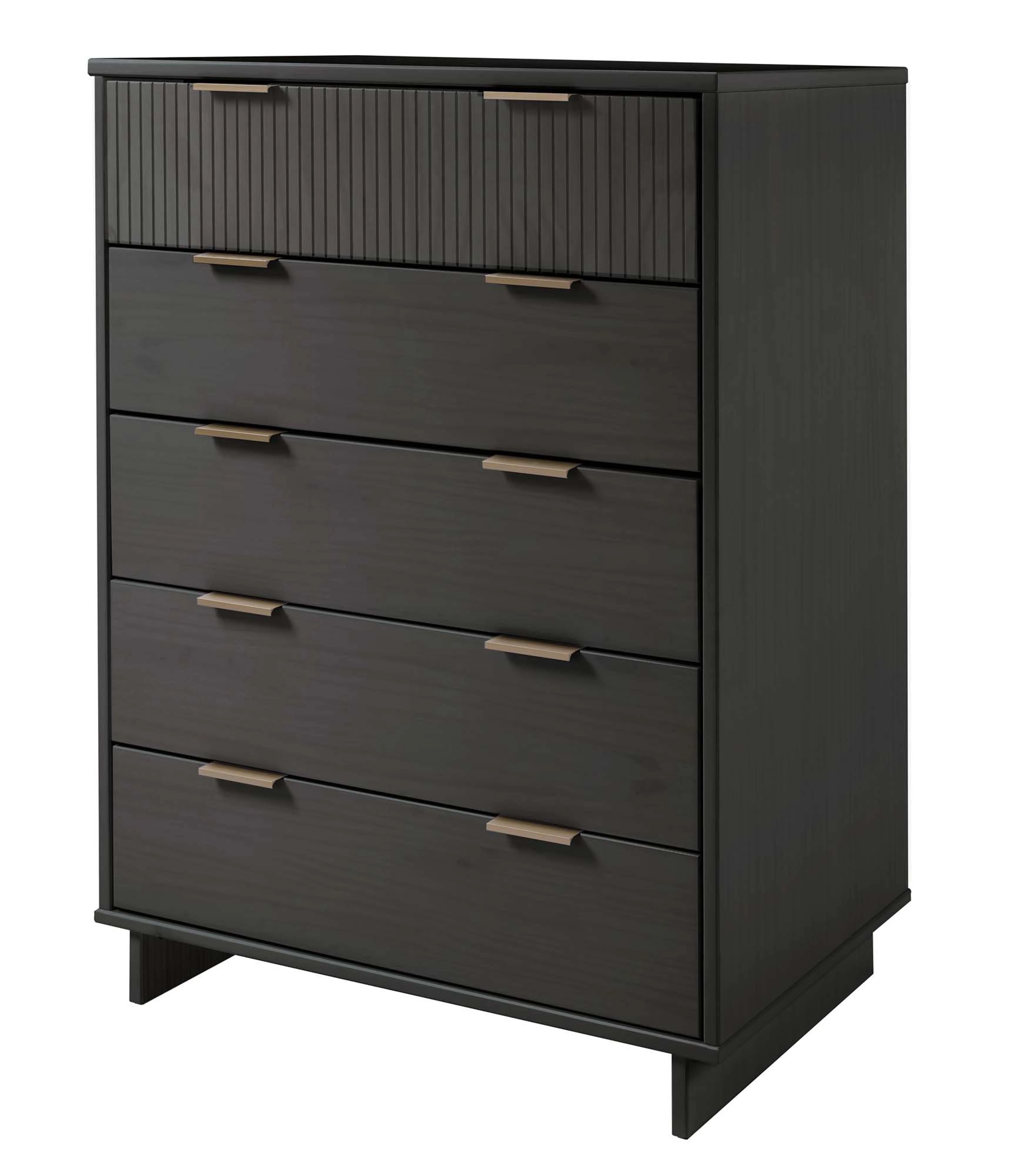 Granville 2-Piece Tall Chest and Standard Dresser Set in Dark Grey - Image 14