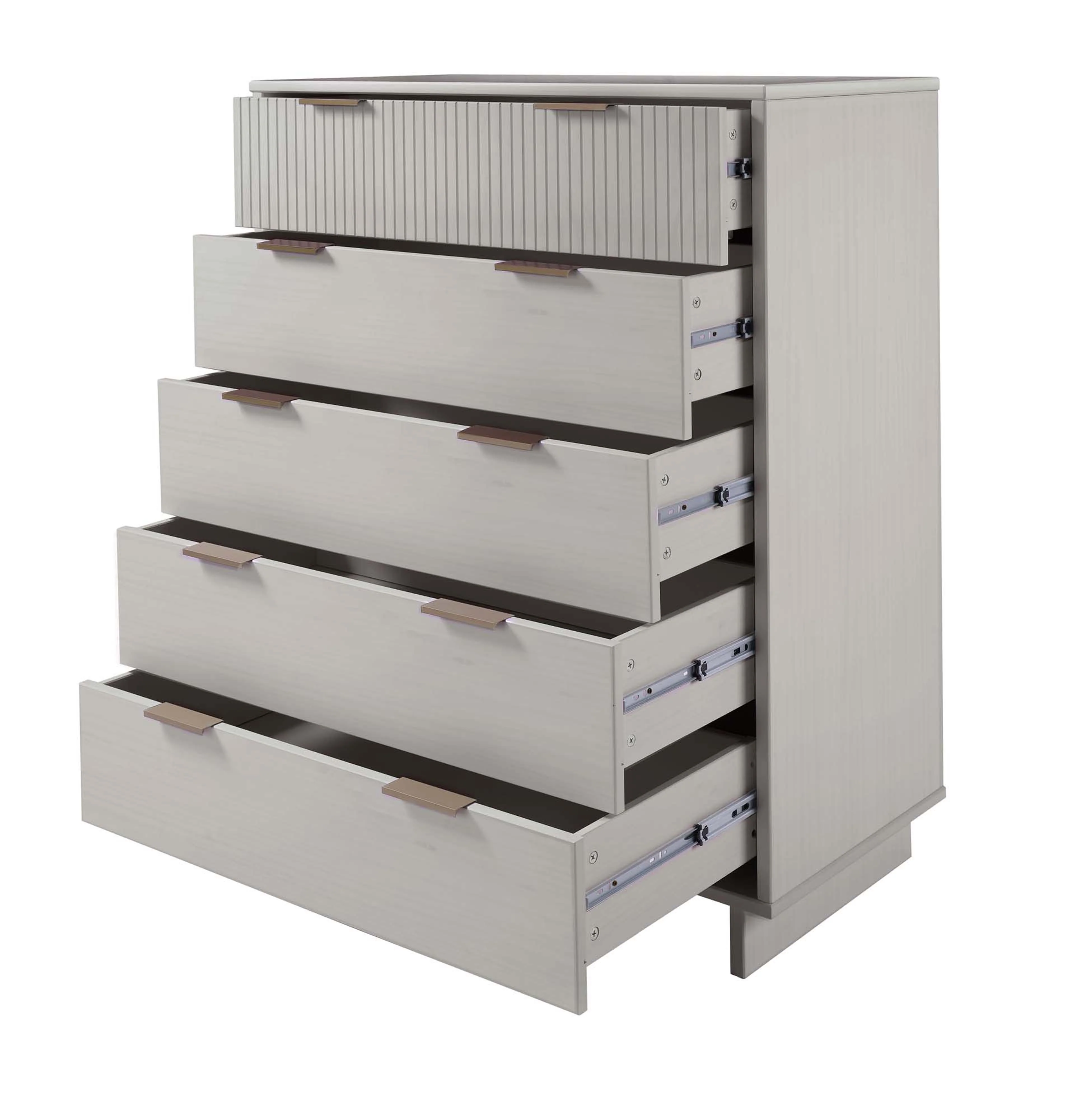 Granville 2-Piece Tall Chest and Standard Dresser Set in Light Grey - Image 19