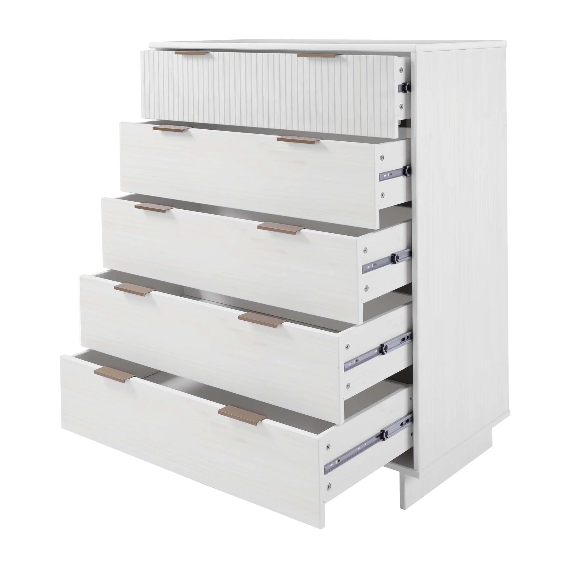 Granville 2-Piece Tall Chest and Standard Dresser Set in White - Image 19