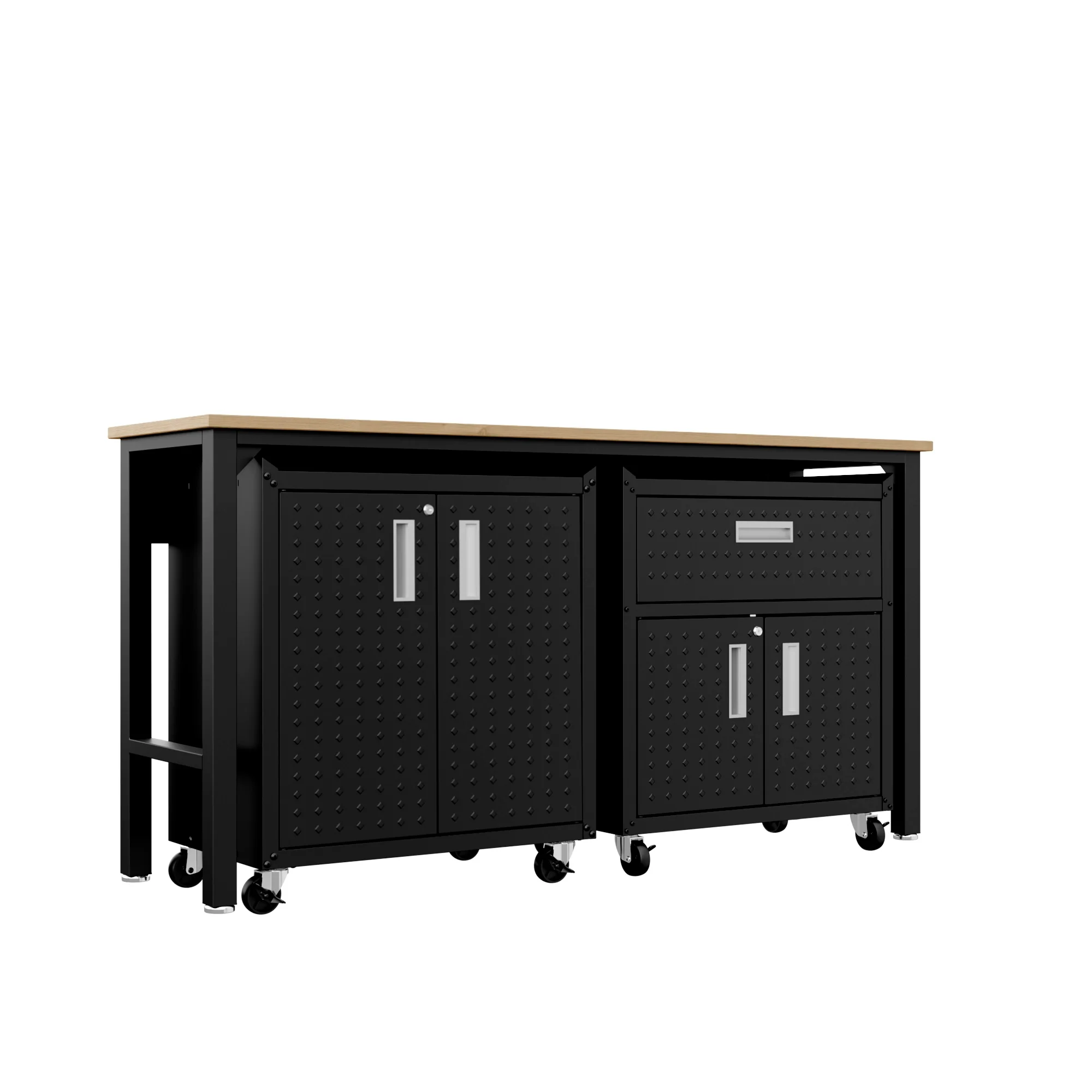 3-Piece Fortress Mobile Space-Saving Garage Cabinet and Worktable 2.0 in Charcoal Grey - Image 5