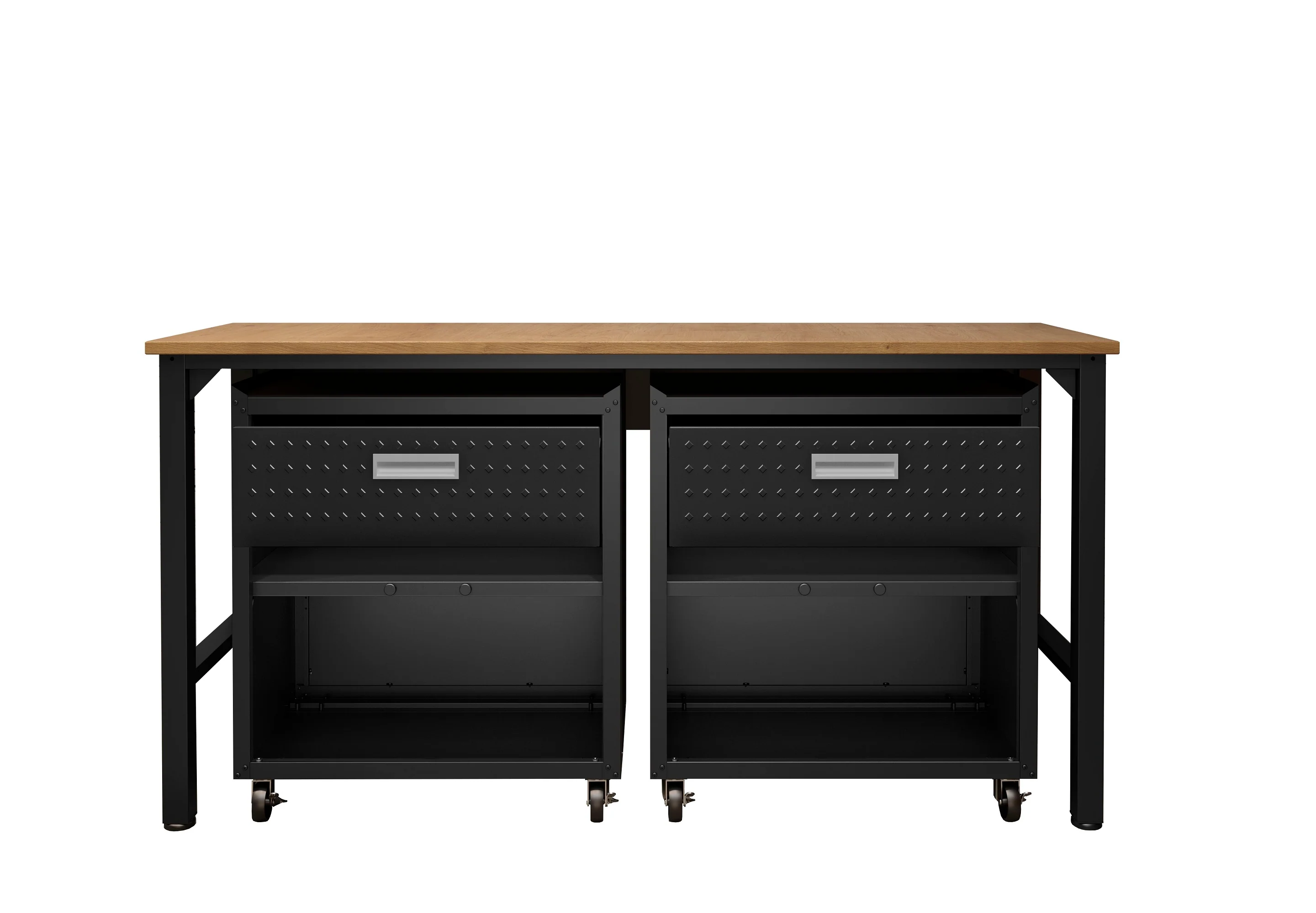 3-Piece Fortress Mobile Space-Saving Garage Cabinet and Worktable 4.0 in Charcoal Grey - Image 4