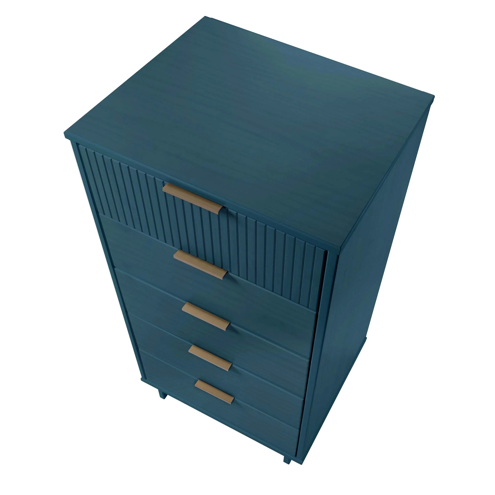 Granville 3-Piece Standard Dresser, Tall Narrow Chest and Nightstand Set in Midnight Blue - Image 13