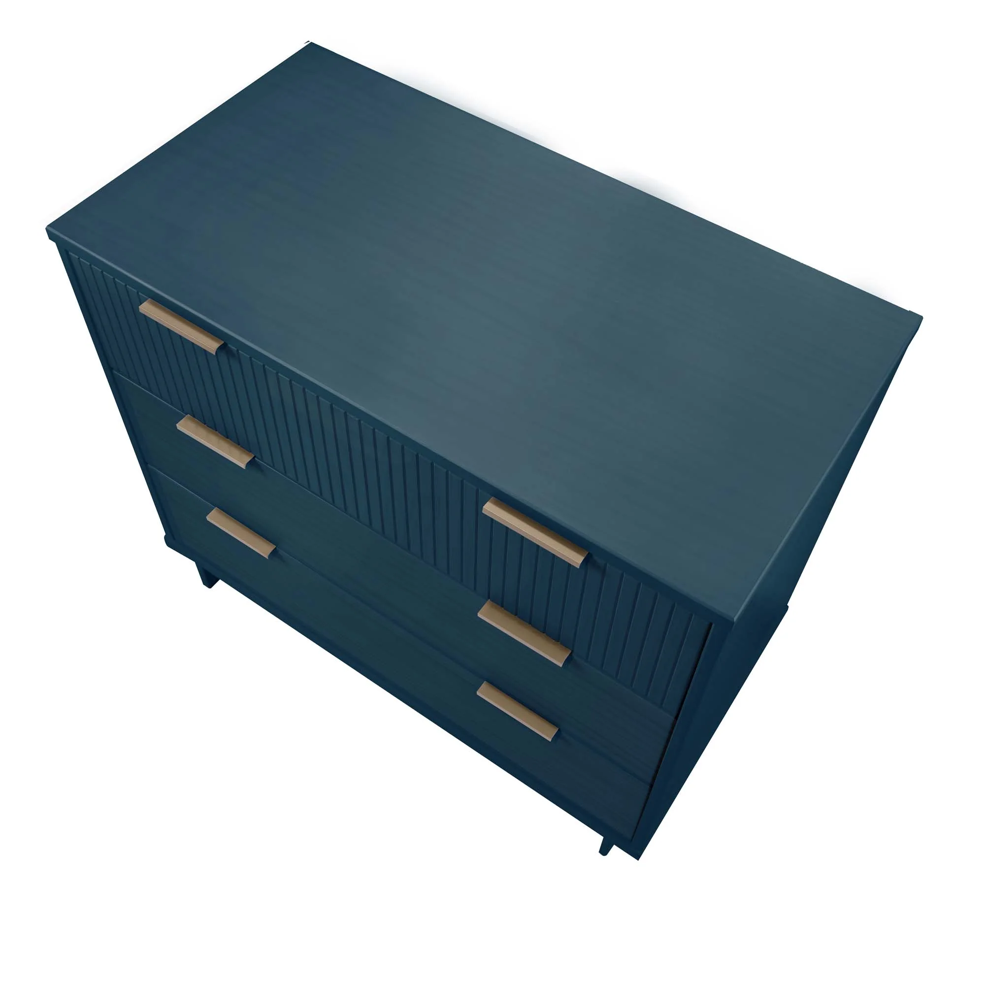 Granville 3-Piece Standard Dresser, Tall Narrow Chest and Nightstand Set in Midnight Blue - Image 20
