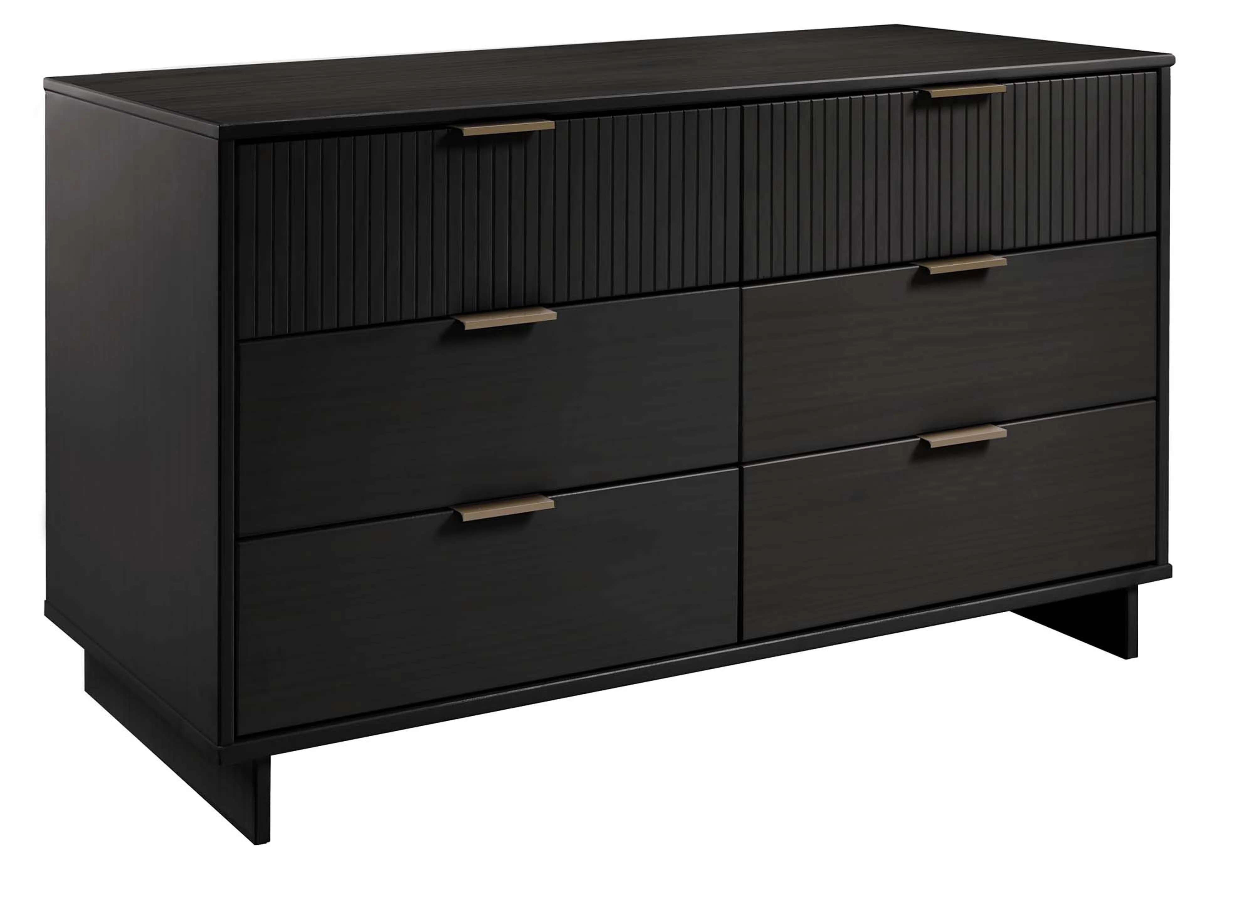 Granville 3-Piece Tall Narrow Chest, Double Dresser and Nightstand Set in Black - Image 18