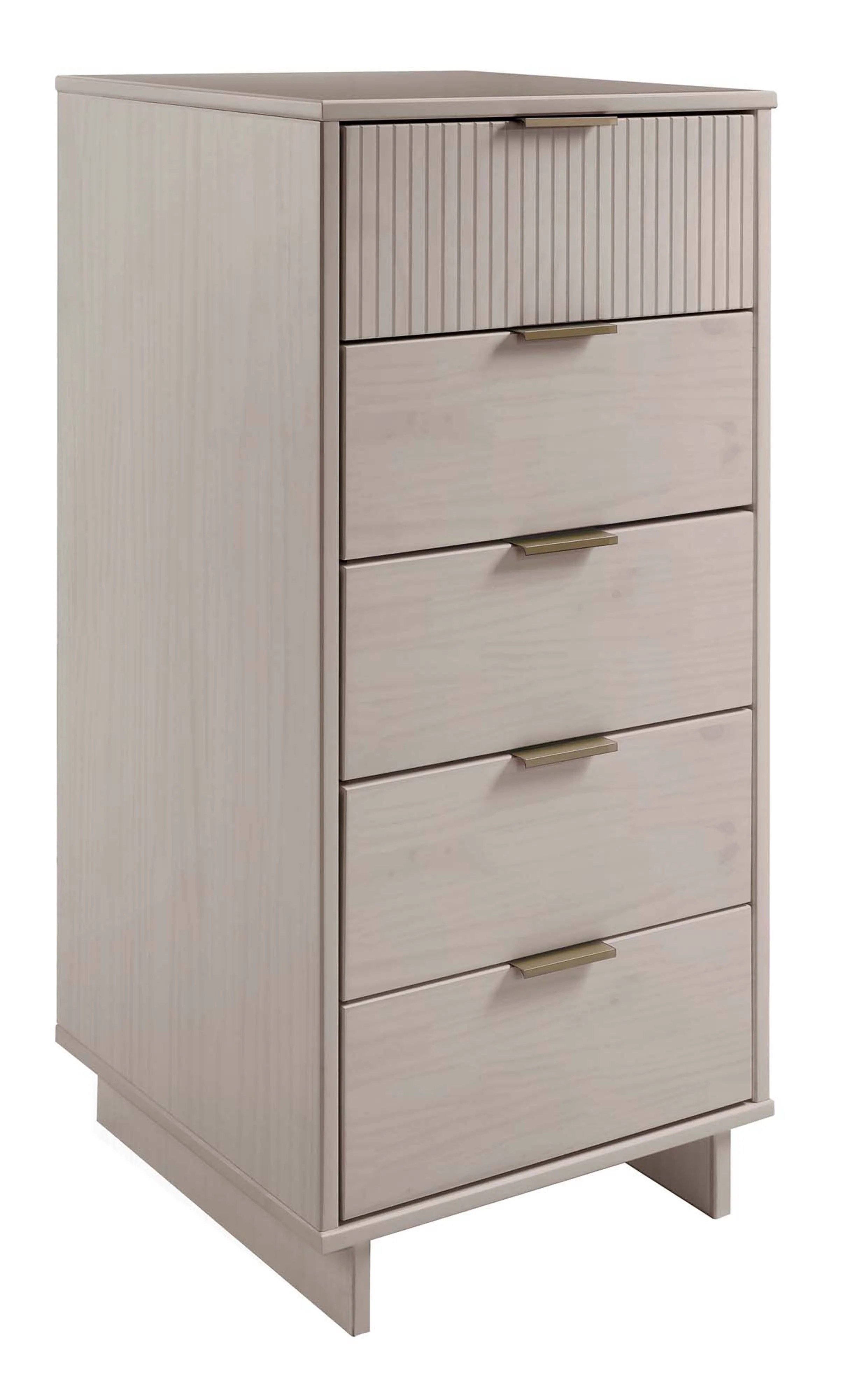 Granville 3-Piece Tall Narrow Chest, Double Dresser and Nightstand Set in Light Grey - Image 11