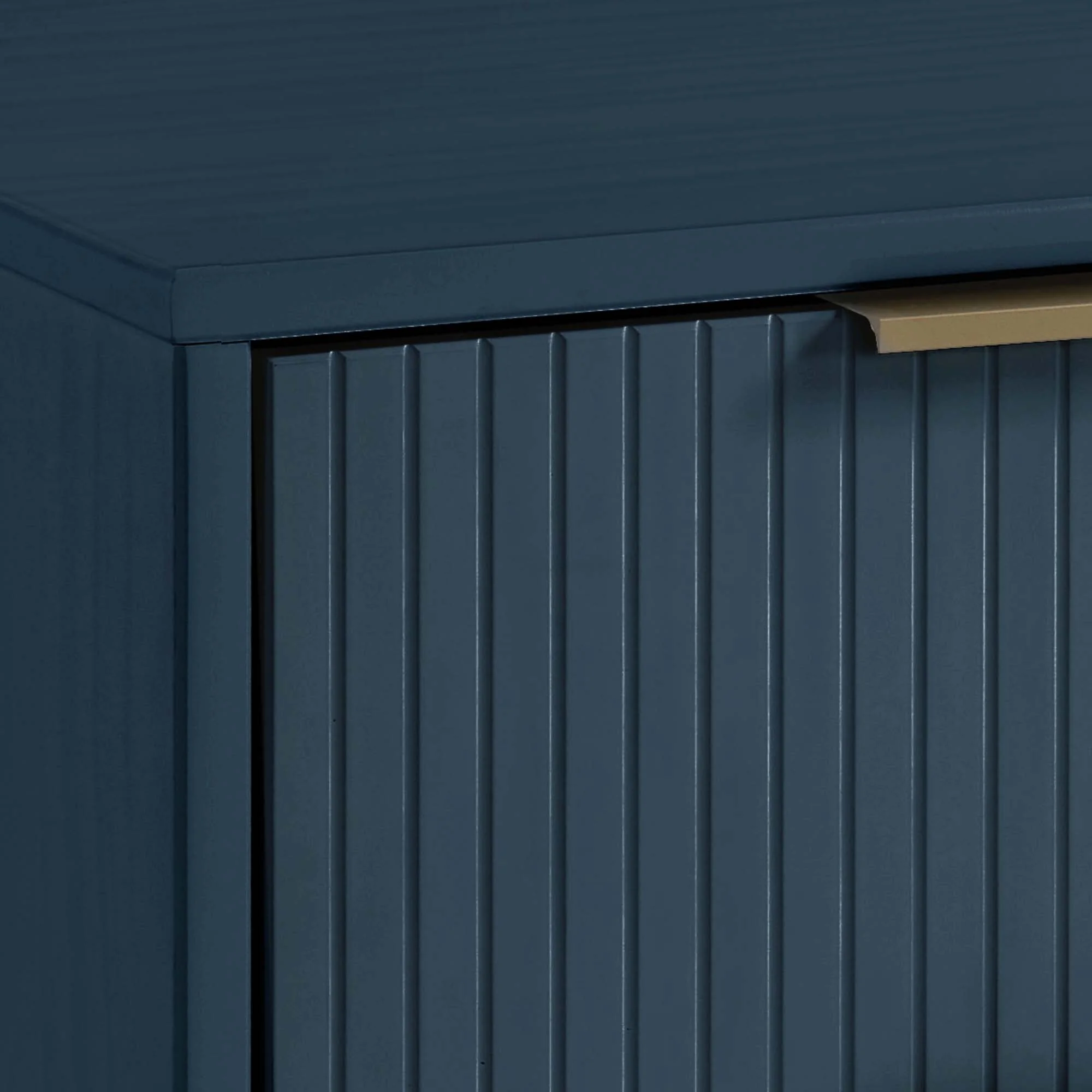 Granville 3-Piece Tall Narrow Chest, Double Dresser and Nightstand Set in Midnight Blue - Image 9