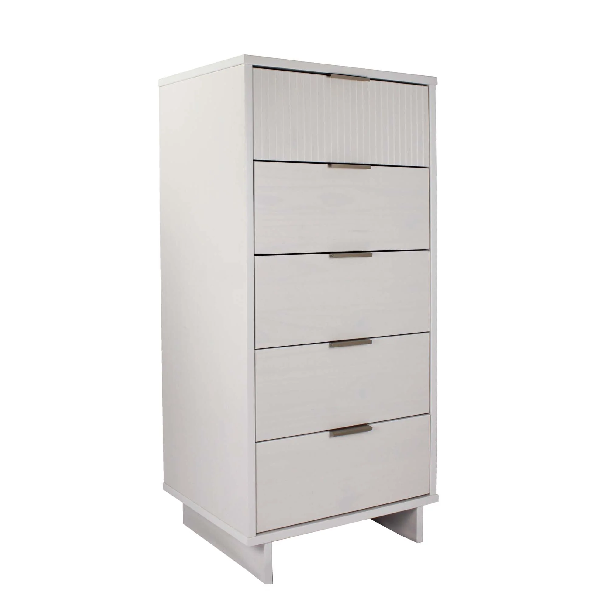 Granville 3-Piece Tall Narrow Chest, Double Dresser and Nightstand Set in White - Image 11