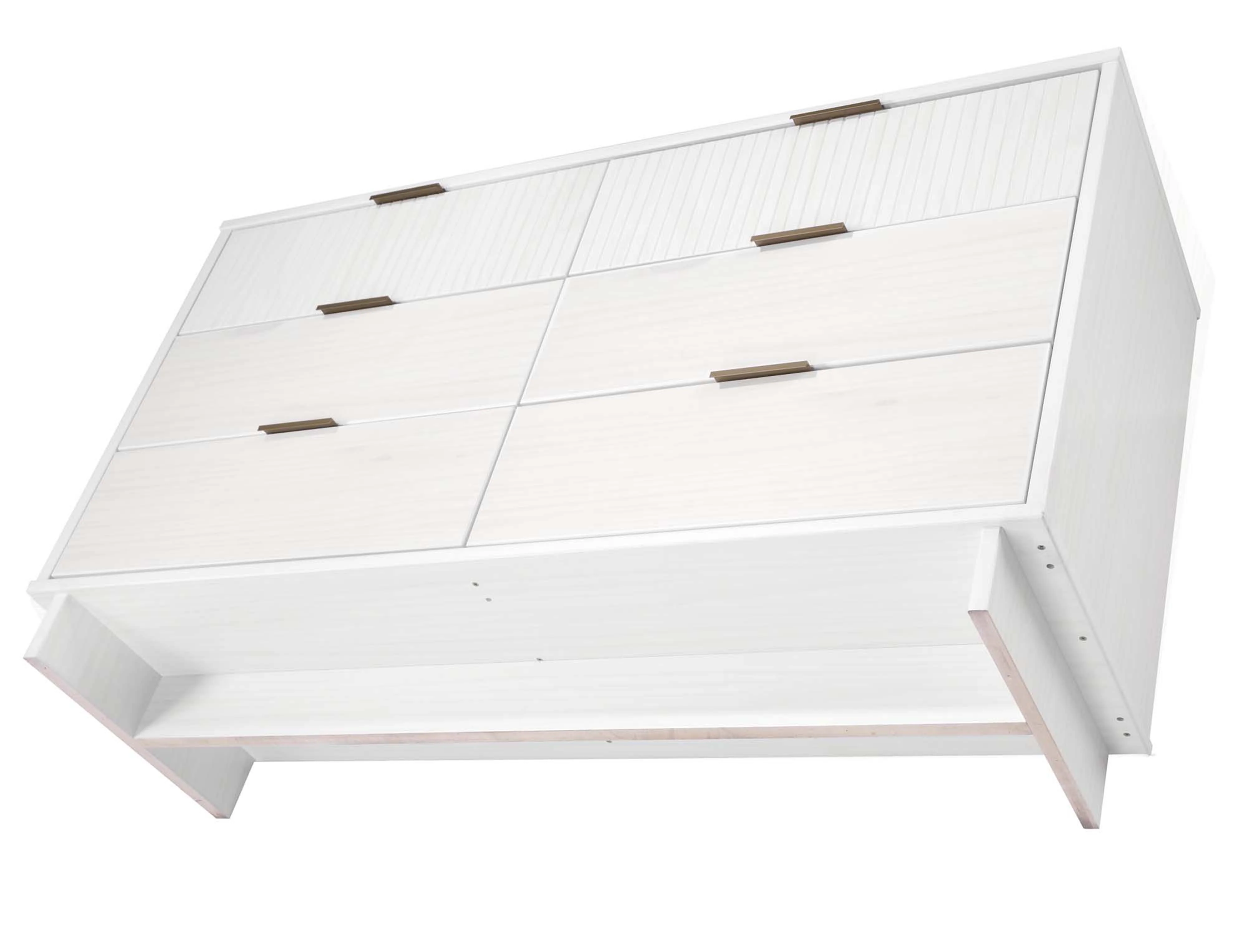 Granville 3-Piece Tall Narrow Chest, Double Dresser and Nightstand Set in White - Image 21