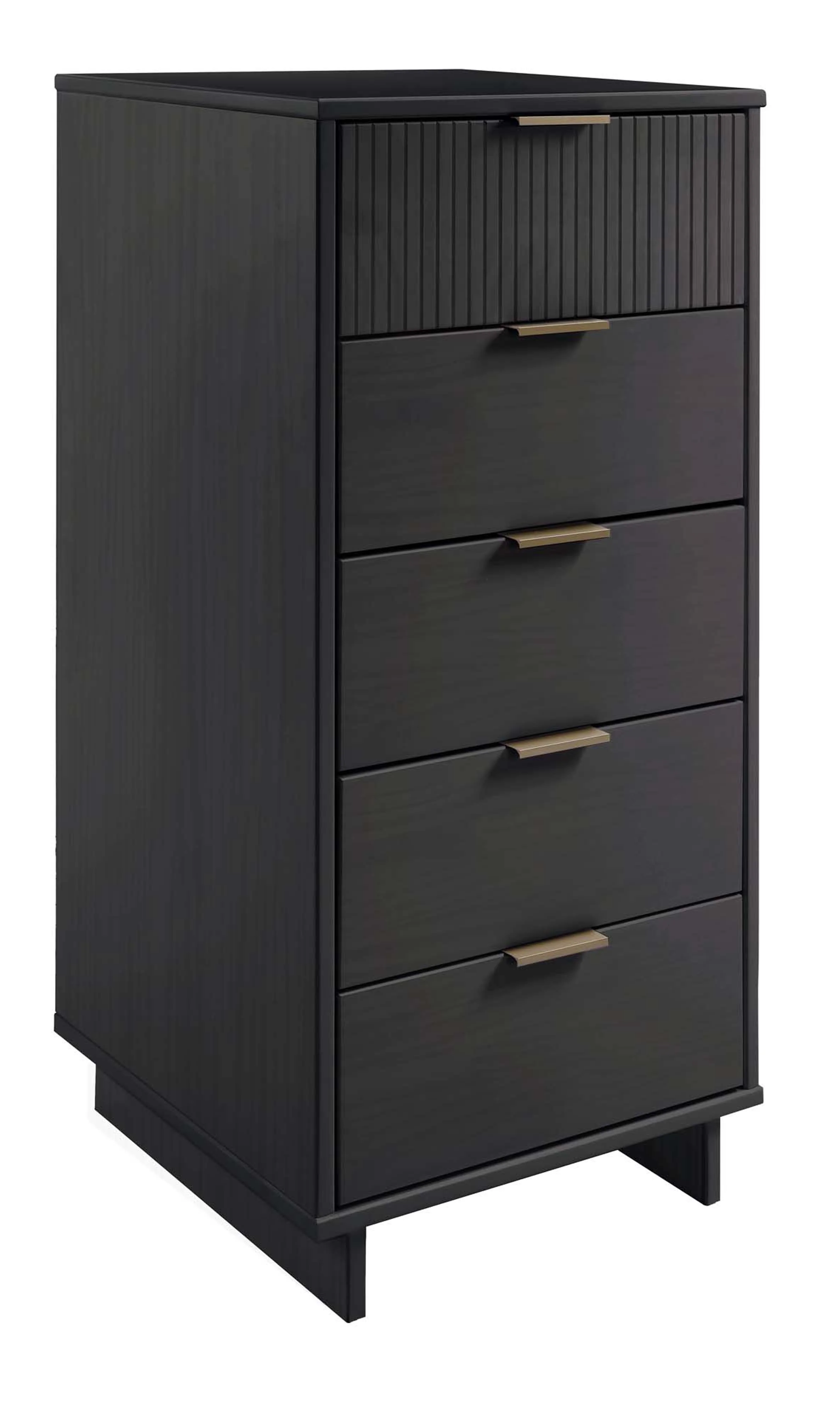 Granville 3-Piece Tall Narrow Chest, Double Dresser Set and Standard Dresser Set in Dark Grey - Image 11