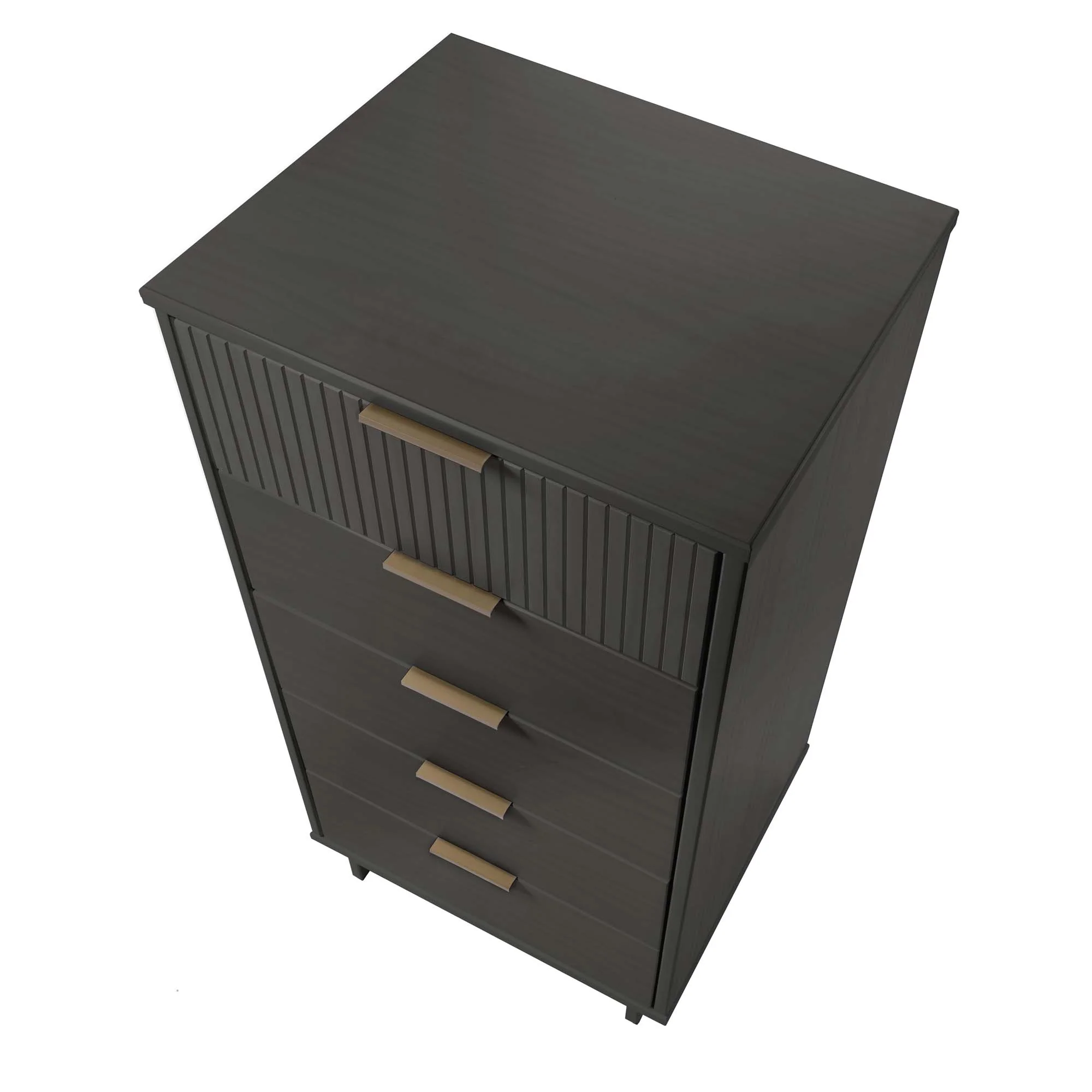 Granville 3-Piece Tall Narrow Chest, Double Dresser Set and Standard Dresser Set in Dark Grey - Image 13