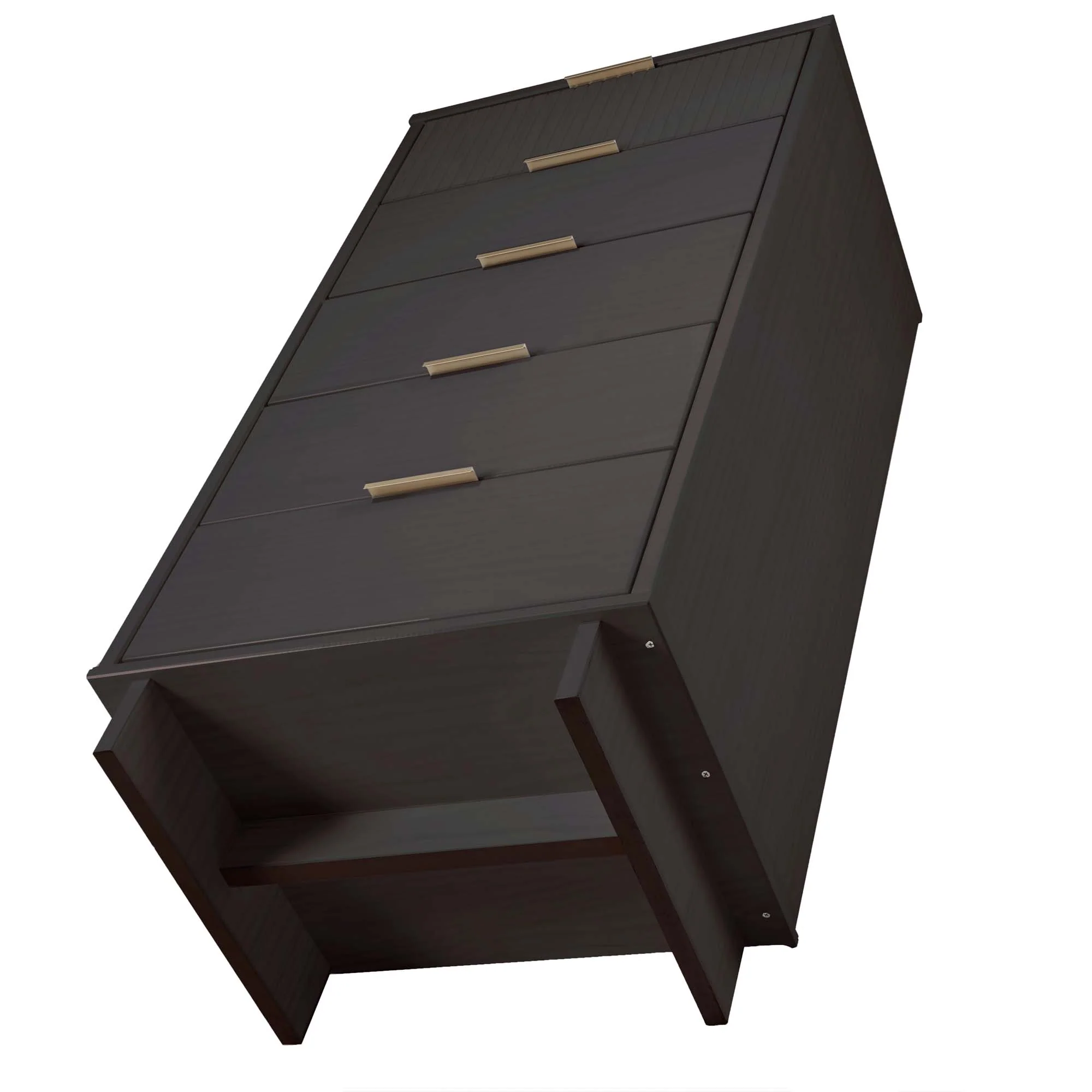 Granville 3-Piece Tall Narrow Chest, Double Dresser Set and Standard Dresser Set in Dark Grey - Image 14
