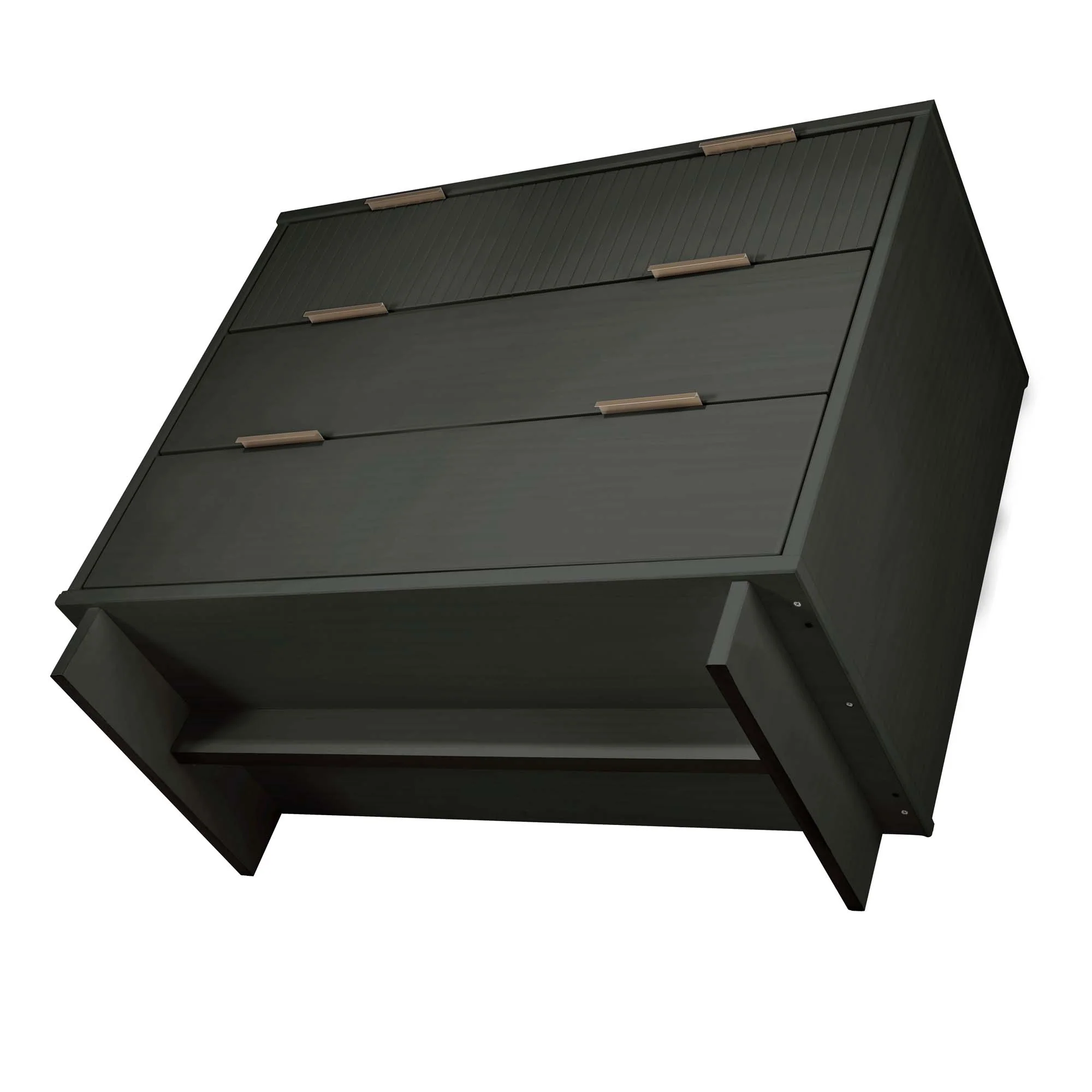 Granville 3-Piece Tall Narrow Chest, Double Dresser Set and Standard Dresser Set in Dark Grey - Image 21
