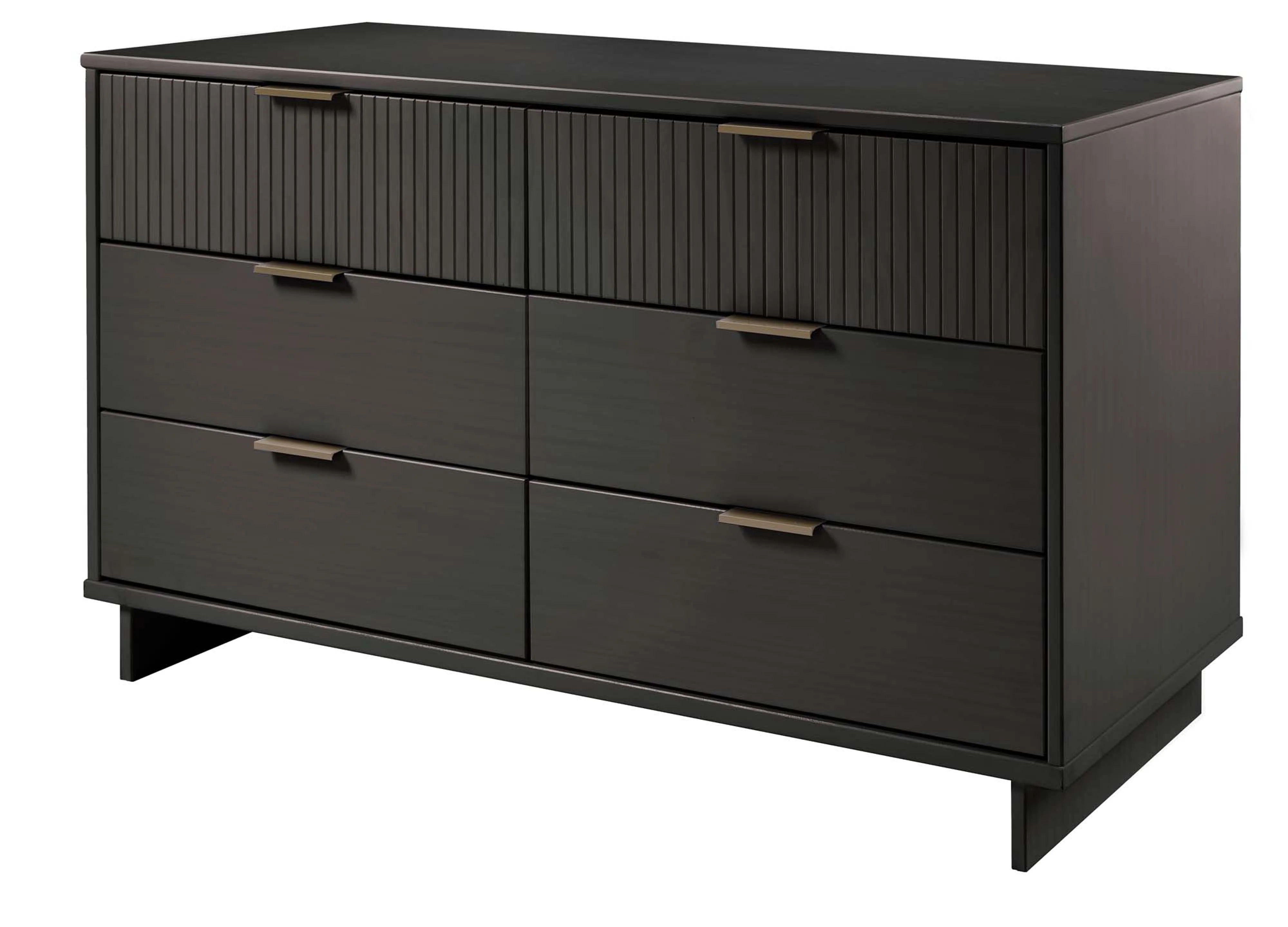 Granville 3-Piece Tall Narrow Chest, Double Dresser Set and Standard Dresser Set in Dark Grey - Image 23