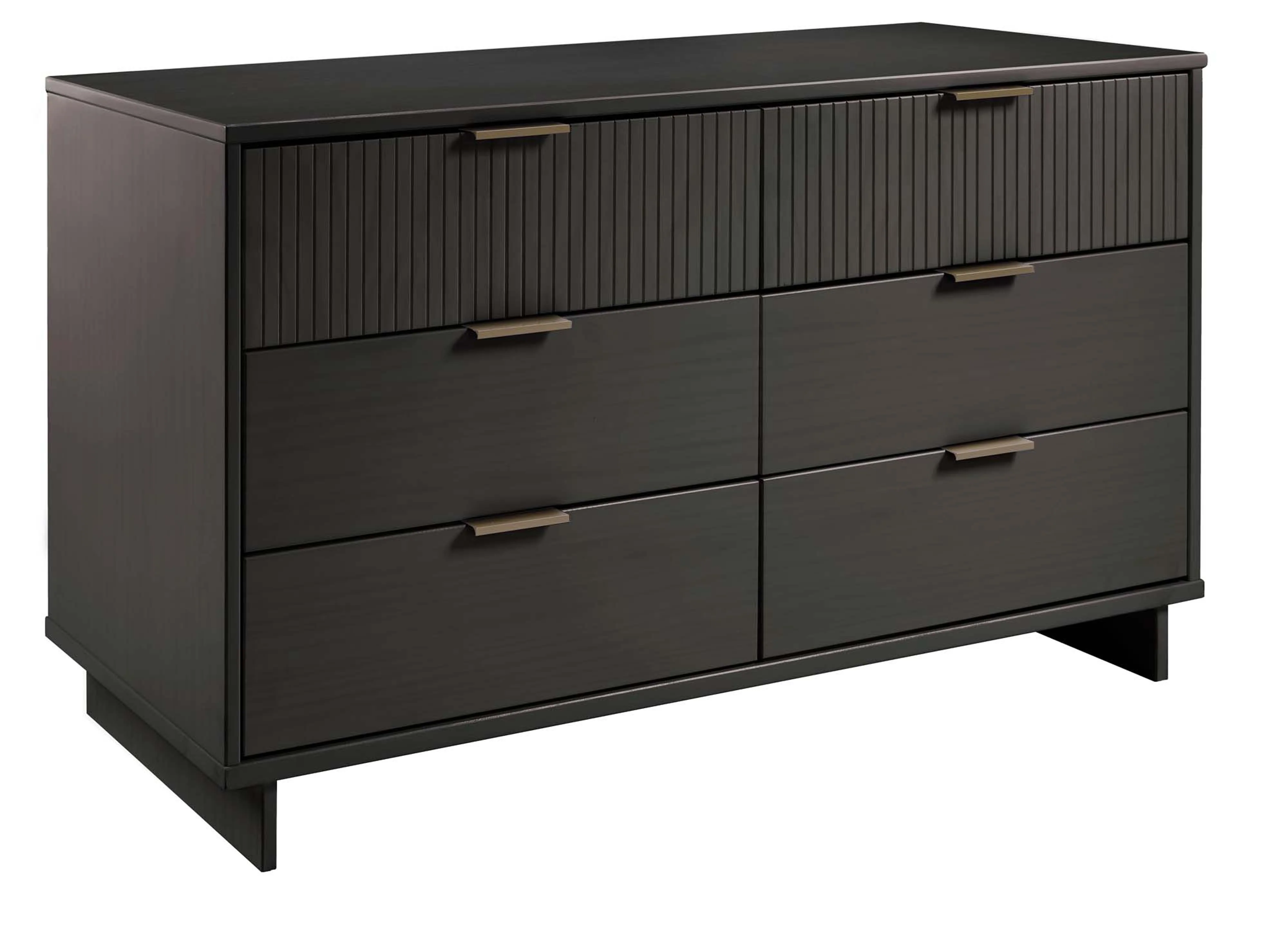 Granville 3-Piece Tall Narrow Chest, Double Dresser Set and Standard Dresser Set in Dark Grey - Image 24