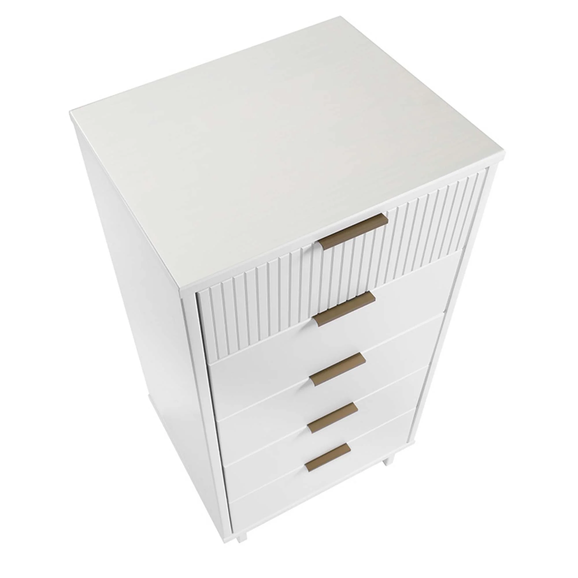 Granville 3-Piece Tall Narrow Chest, Double Dresser Set and Standard Dresser Set in White - Image 13