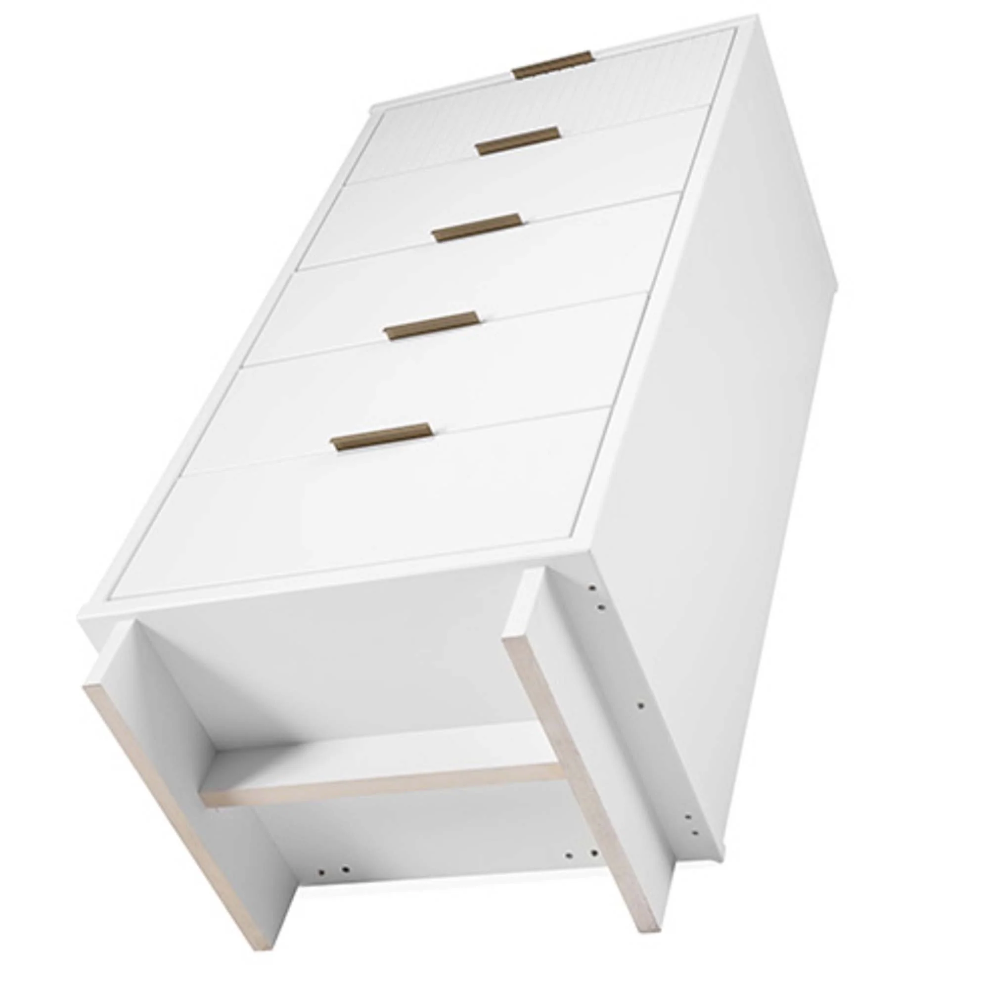 Granville 3-Piece Tall Narrow Chest, Double Dresser Set and Standard Dresser Set in White - Image 14