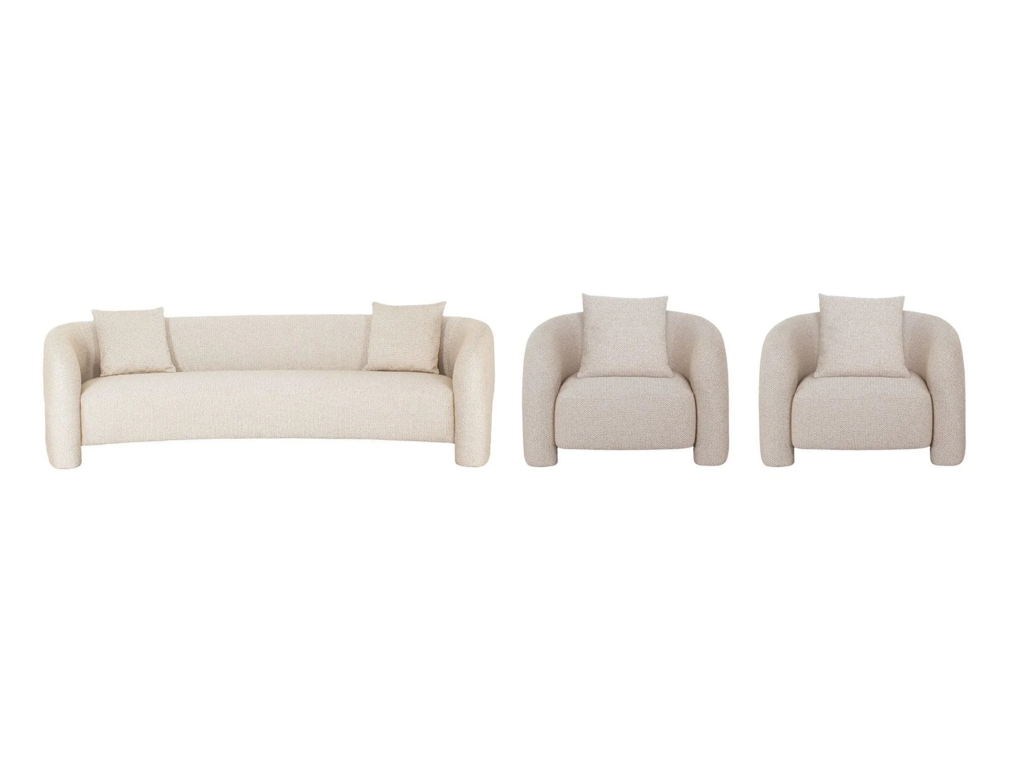 3-Piece Sylvia Sofa and Accent Chair in Gold Dust