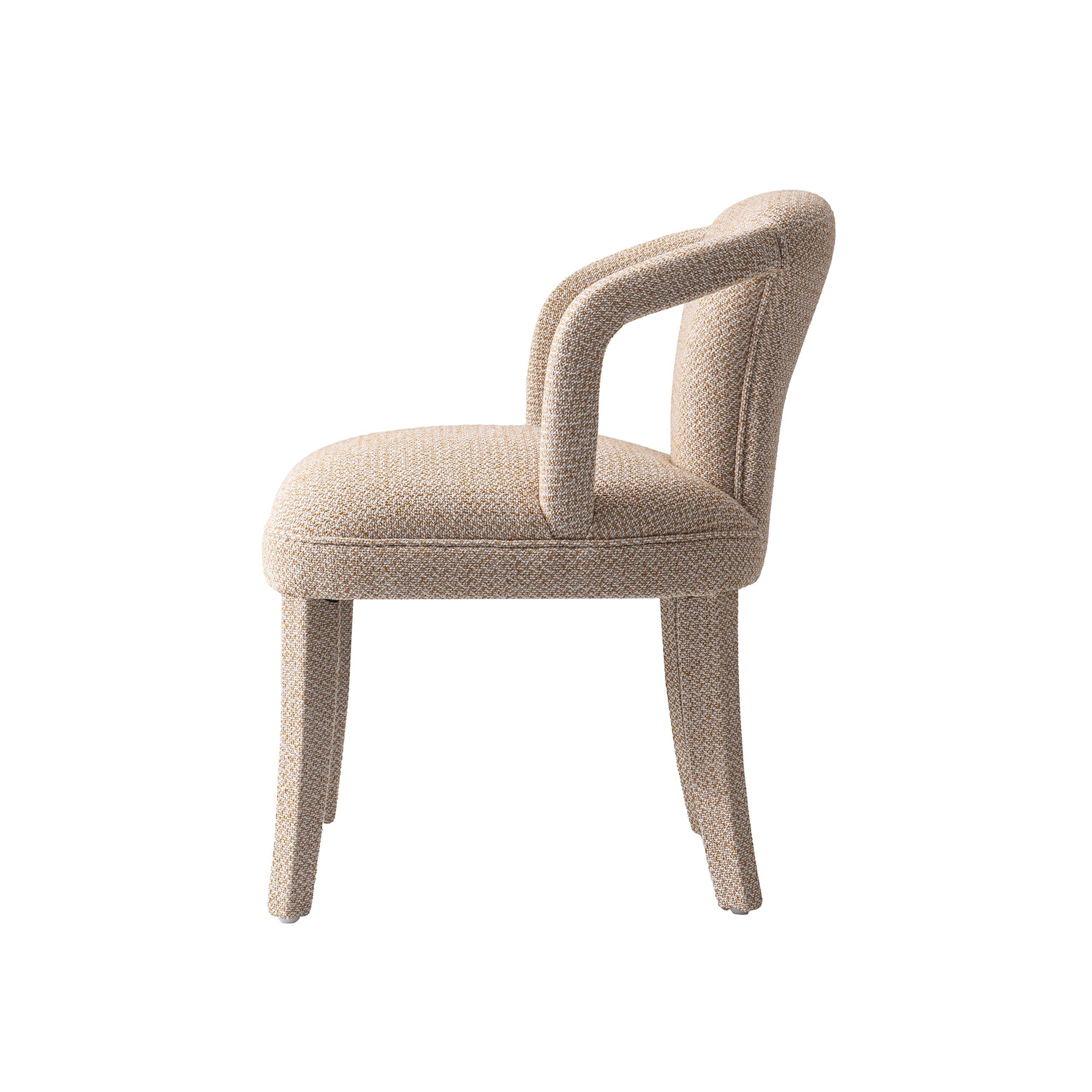 5-Piece Hathaway 47.24 Round Dining Set in Natural with 4 Palmer Dining Armchairs in Gold Dust - Image 10