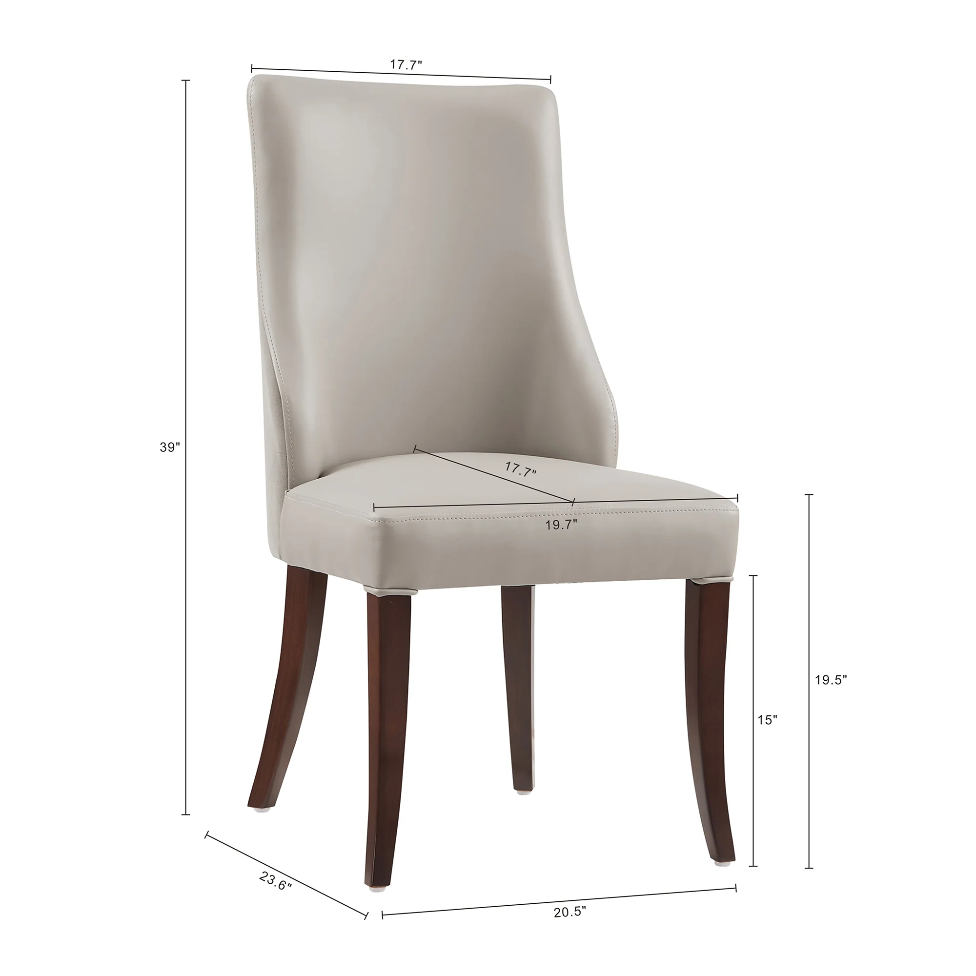 6-Piece Connie Dining Chair and Arm Chair in Light Grey - Image 3