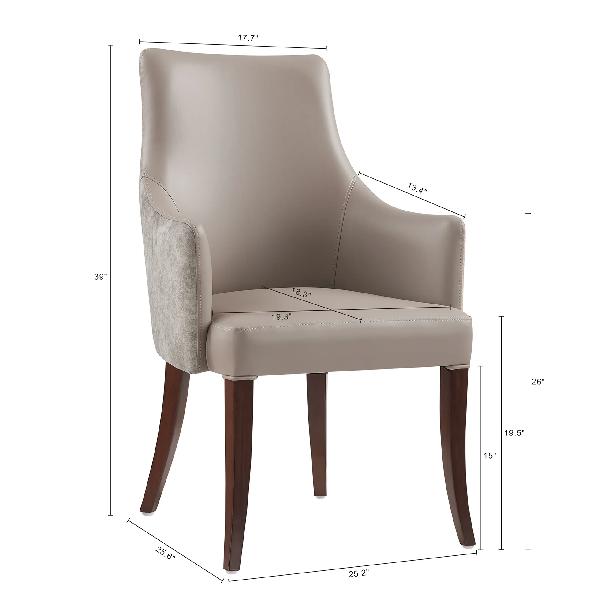 6-Piece Connie Dining Chair and Arm Chair in Taupe - Image 5
