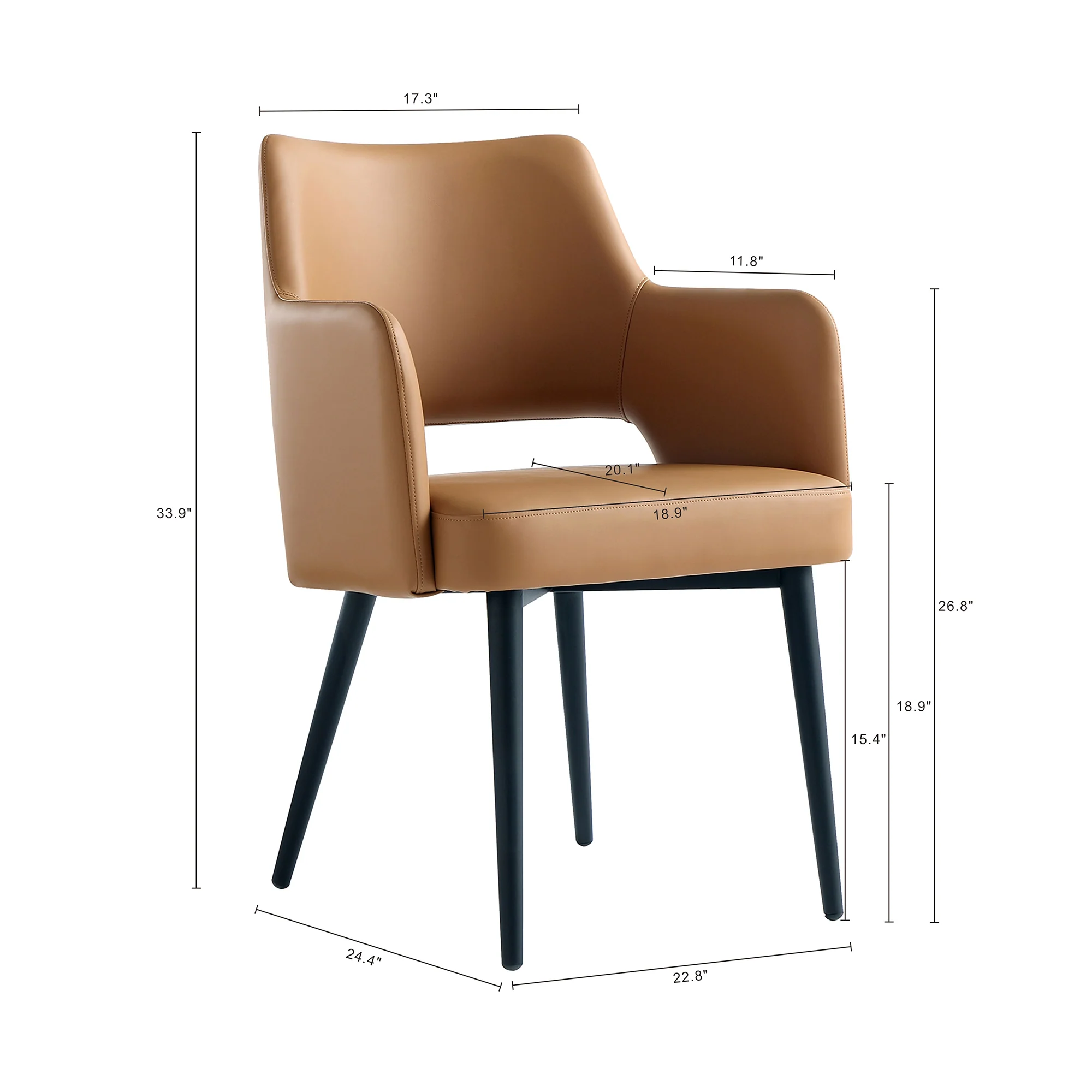 6-Piece Tremont Dining Chair in Saddle - Image 5