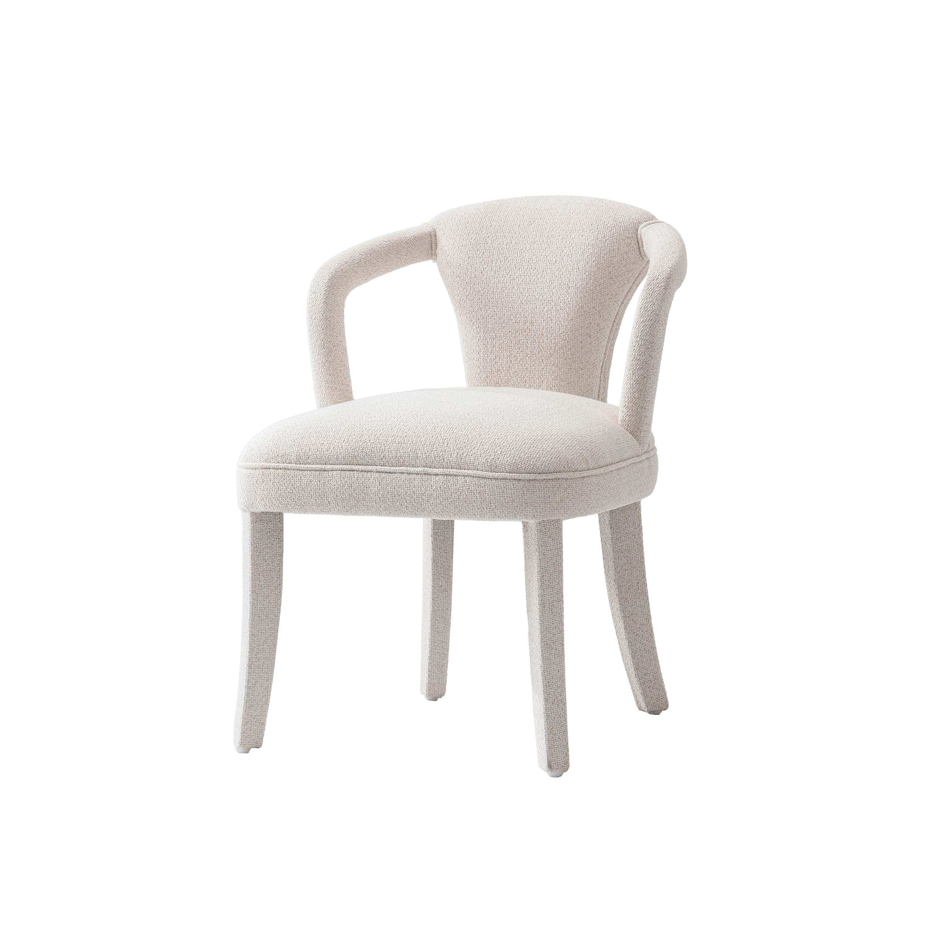 7-Piece Hathaway 59.05 Round Dining Set in Black with 6 Flor Dining Chairs in Ivory - Image 9