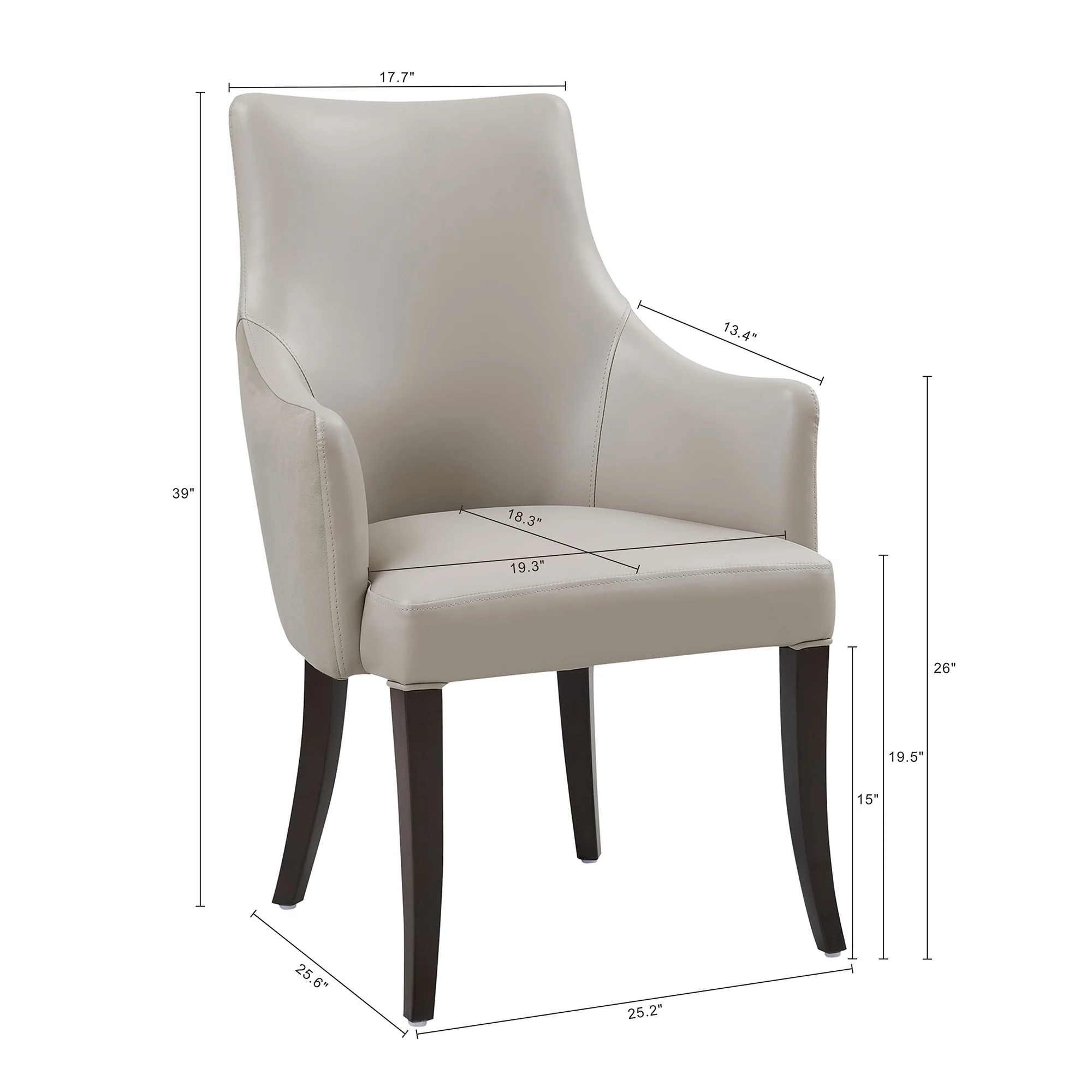 8-Piece Connie Dining Chair and Arm Chair in Light Grey - Image 5