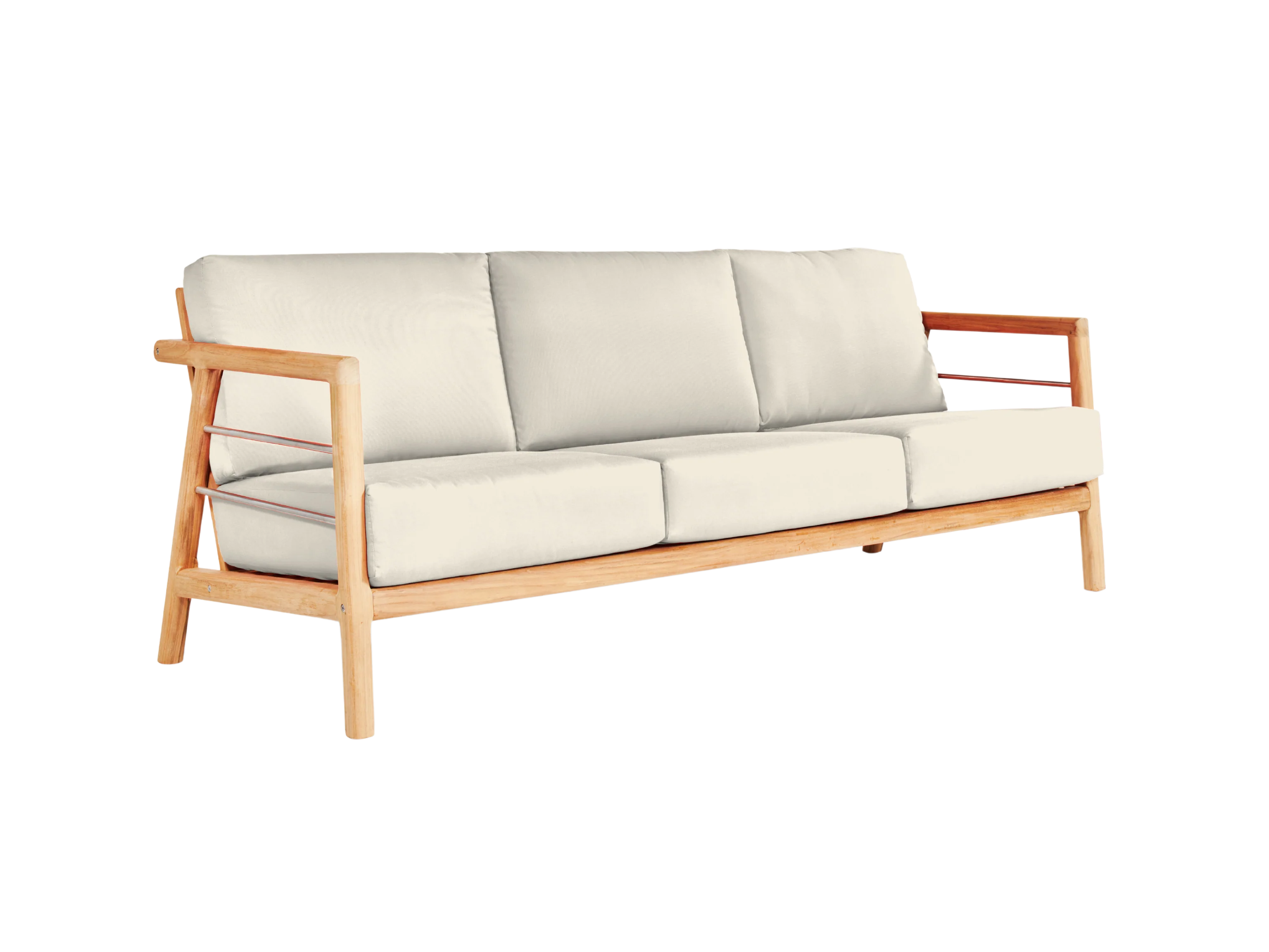 Aalto 4-Piece Teak Canvas Outdoor Patio Deep Seating Set with Sunbrella® Cushion - Image 3