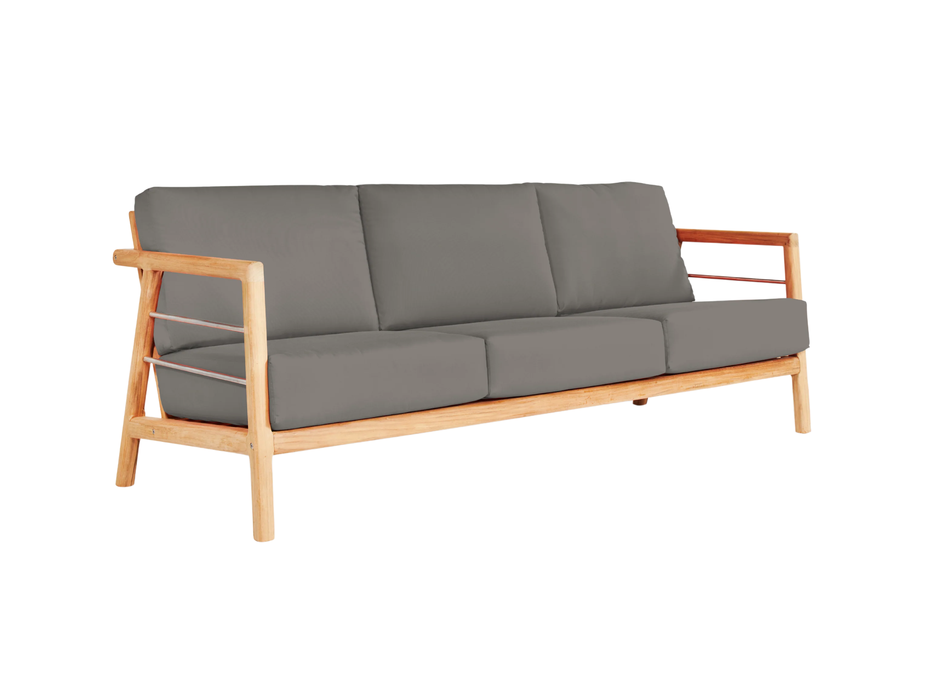 Aalto 4-Piece Teak Charcoal Outdoor Patio Deep Seating Set with Sunbrella® Cushion - Image 3