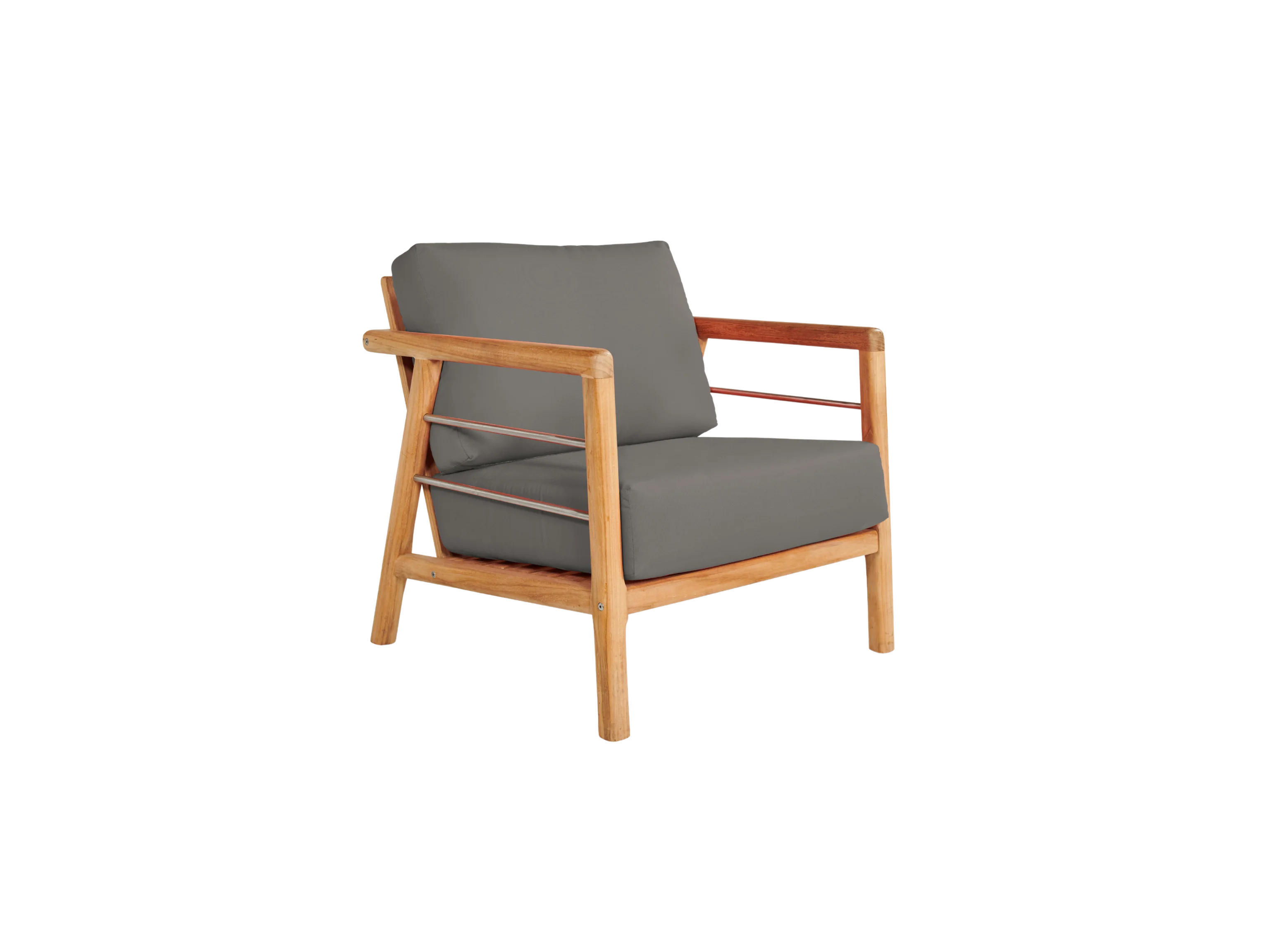 Aalto 4-Piece Teak Charcoal Outdoor Patio Deep Seating Set with Sunbrella® Cushion - Image 5