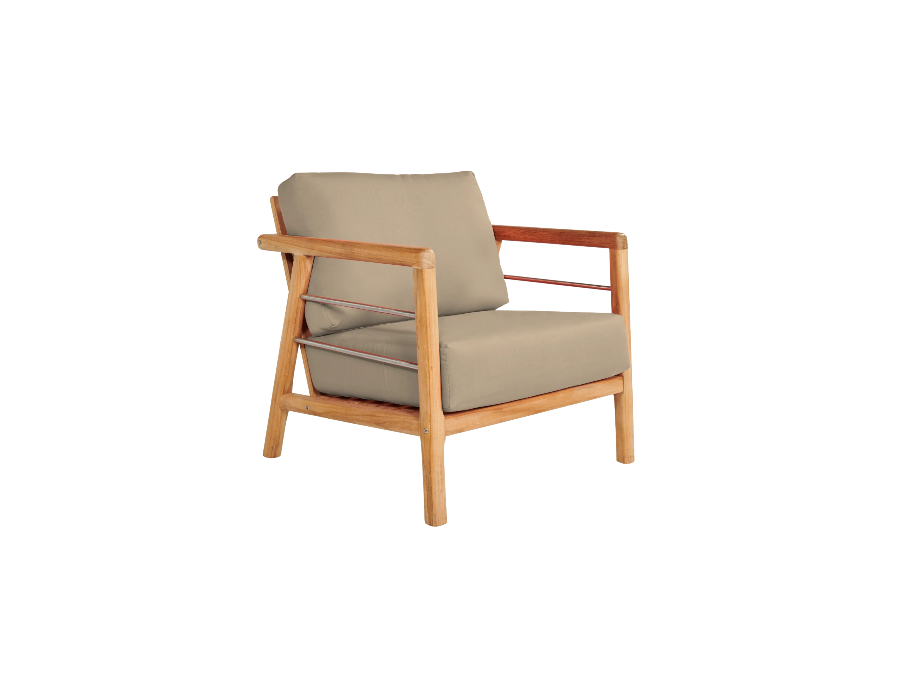 Aalto 4-Piece Teak Fawn Outdoor Patio Deep Seating Set with Sunbrella® Cushion - Image 5