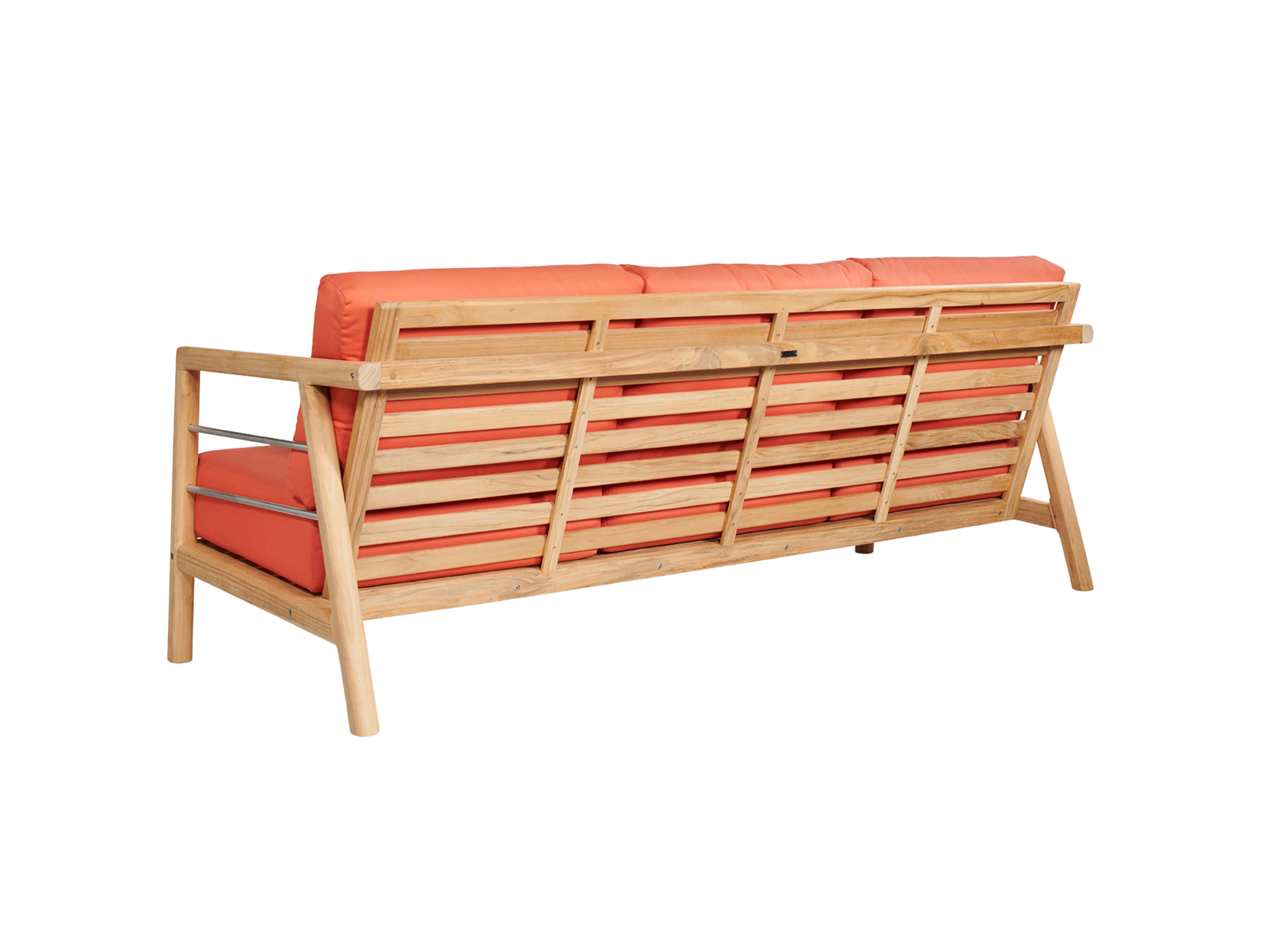 Aalto 4-Piece Teak Melon Outdoor Patio Deep Seating Set with Sunbrella® Cushion - Image 4
