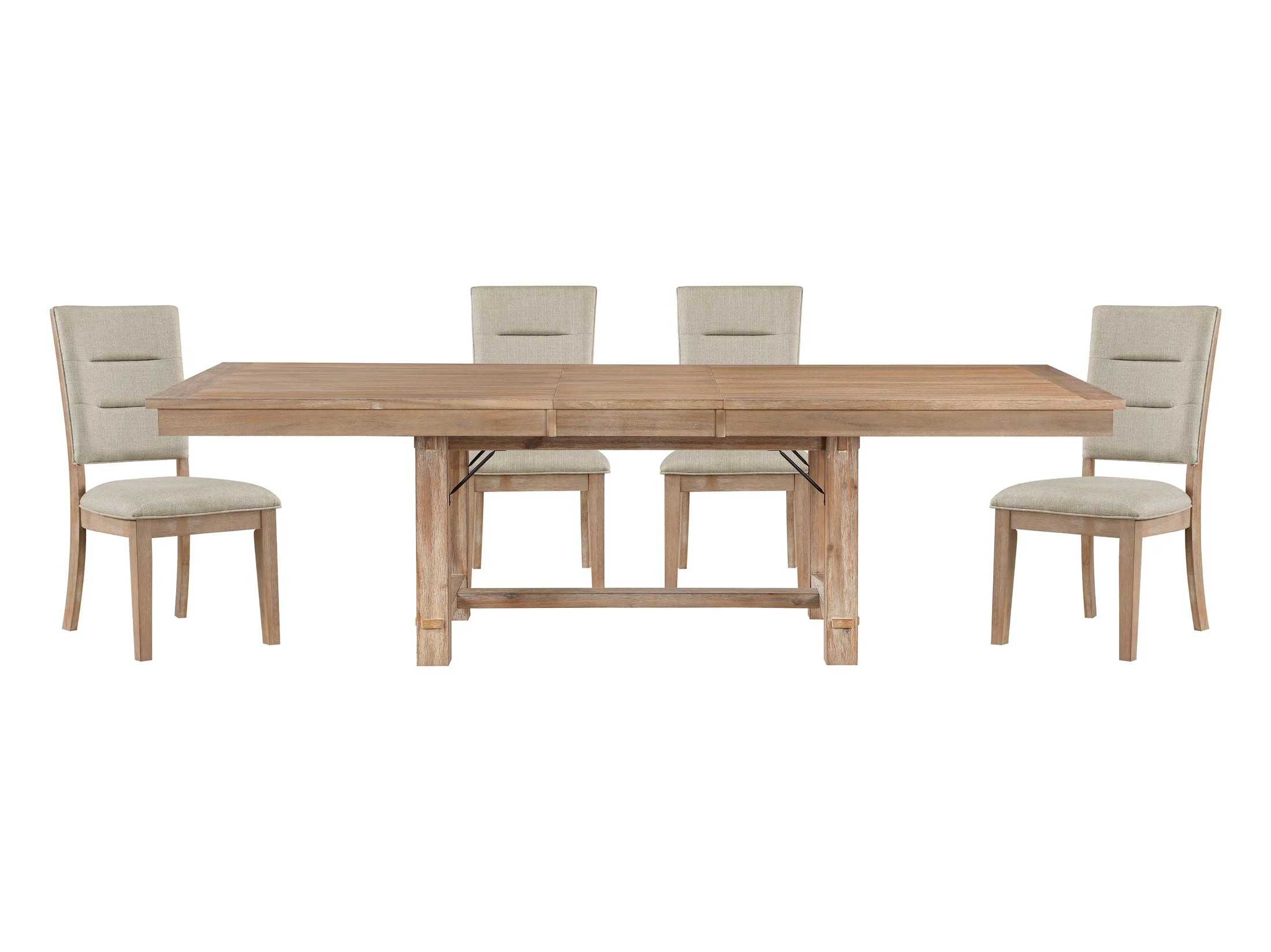Aberdeen Distressed Light Oak / Beige 5-piece Dinig Table Set