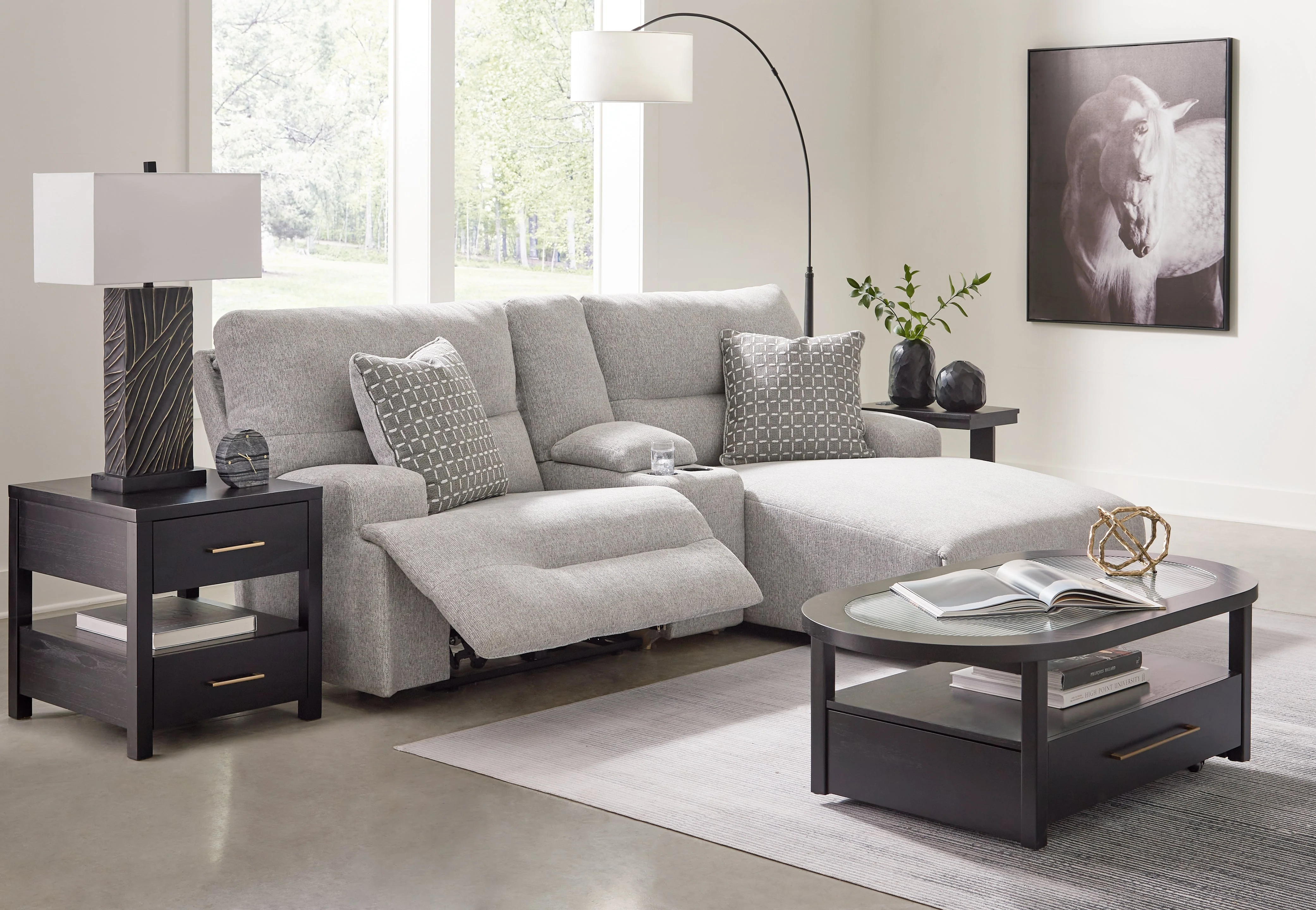 Acklen Place Pewter 3-Piece Power Reclining Sectional Sofa with RAF Chaise (Online Special Price) - Image 5