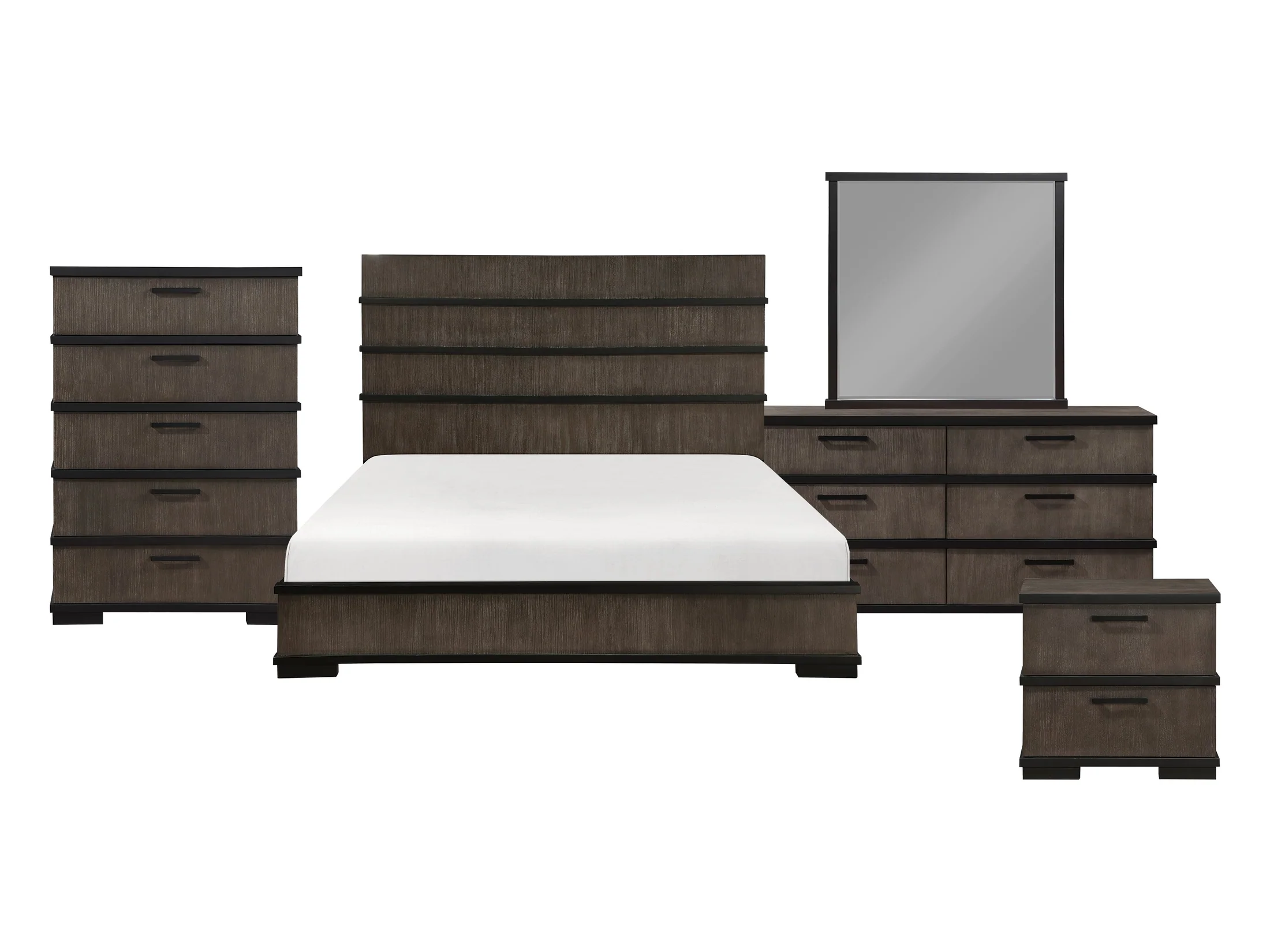 Acworth Brownish-Gray/Black 5-Piece Queen Bedroom Set - Image 18