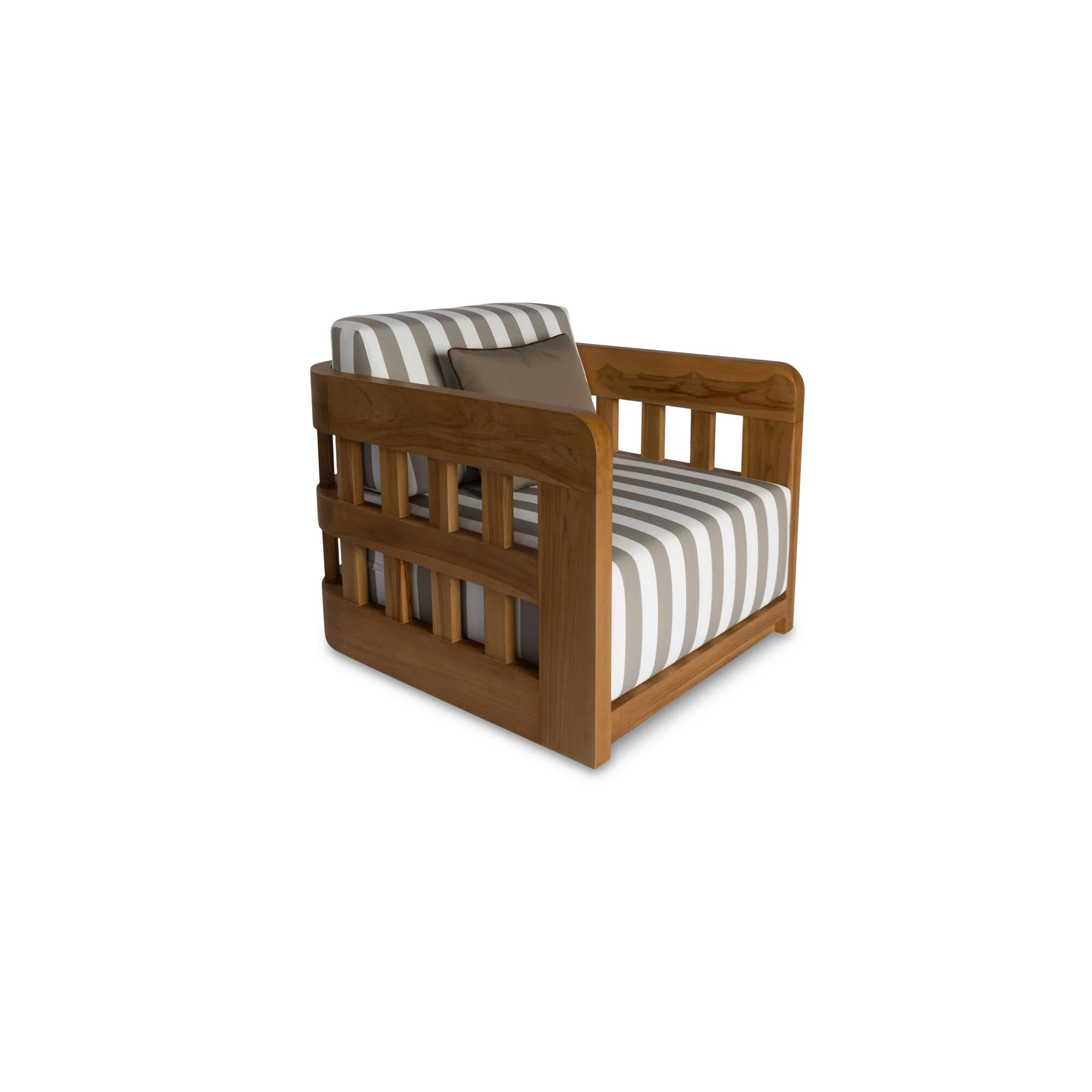 Adelaide Brown Stripe Outdoor Accent Chair - Image 2