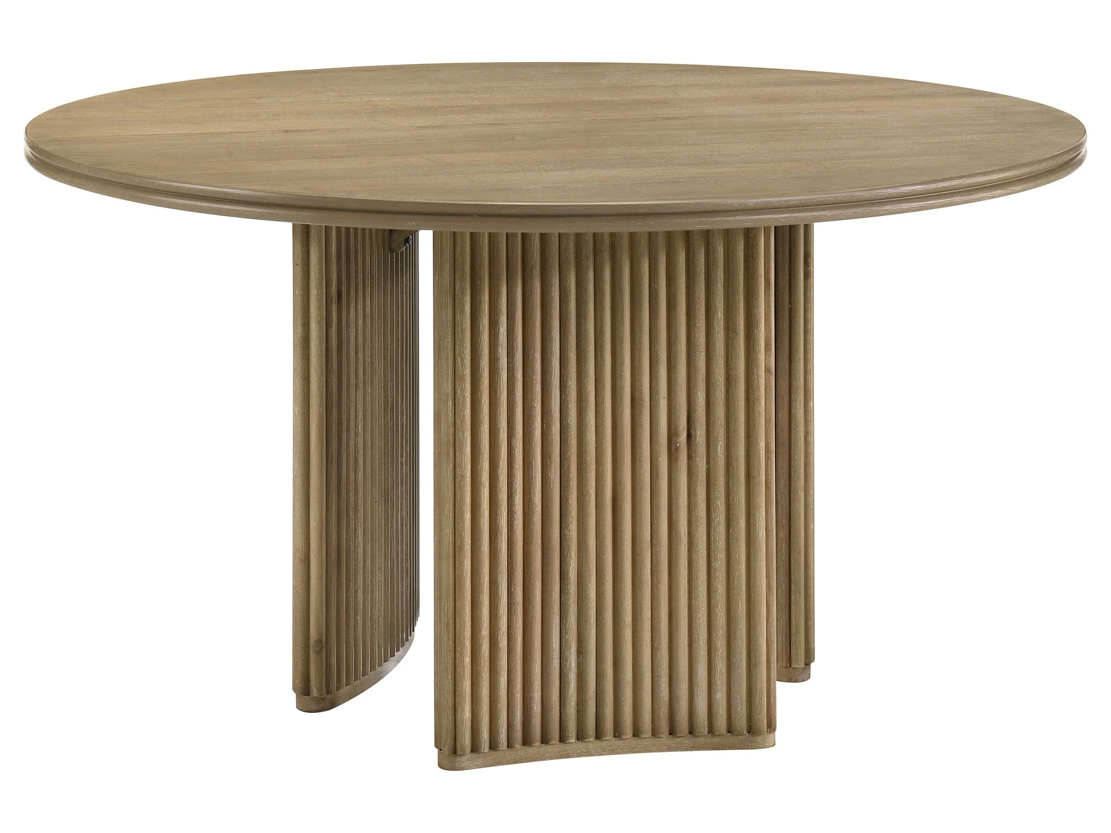 Adina Distressed Light Brown 53-inch Round Wood Dining Table