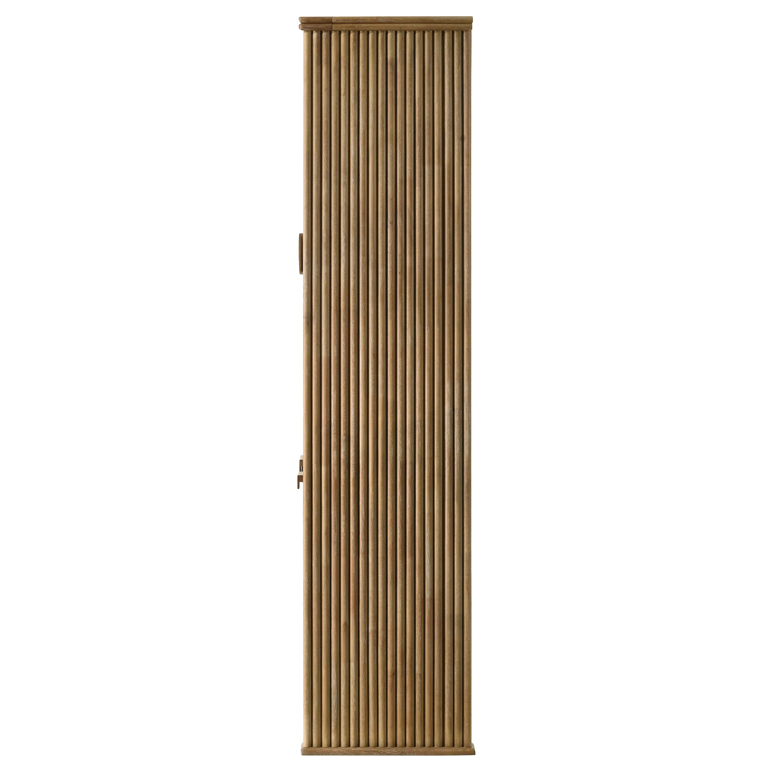 Adina Distressed Light Brown 77-inch Tall Display Cabinet - Image 7