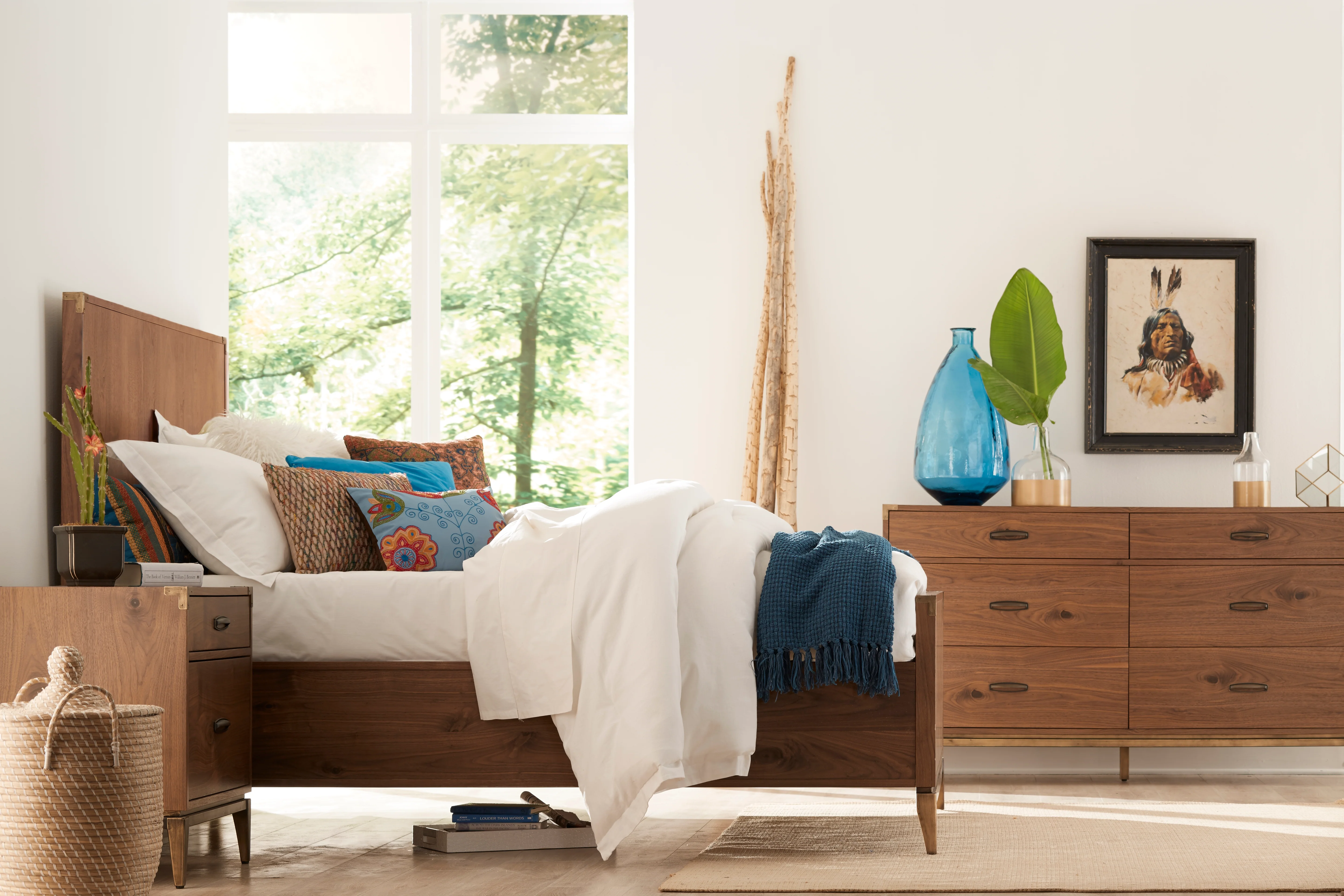 Adler Wood Full Panel Bed in Natural Walnut - Image 4
