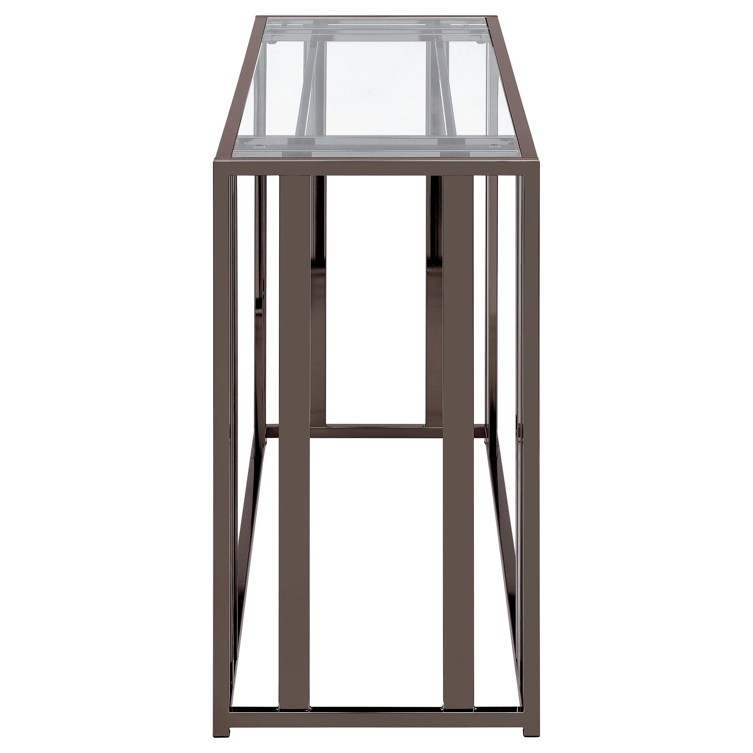 Adri Black Nickel Glass Top Entryway Console Table - Image 5