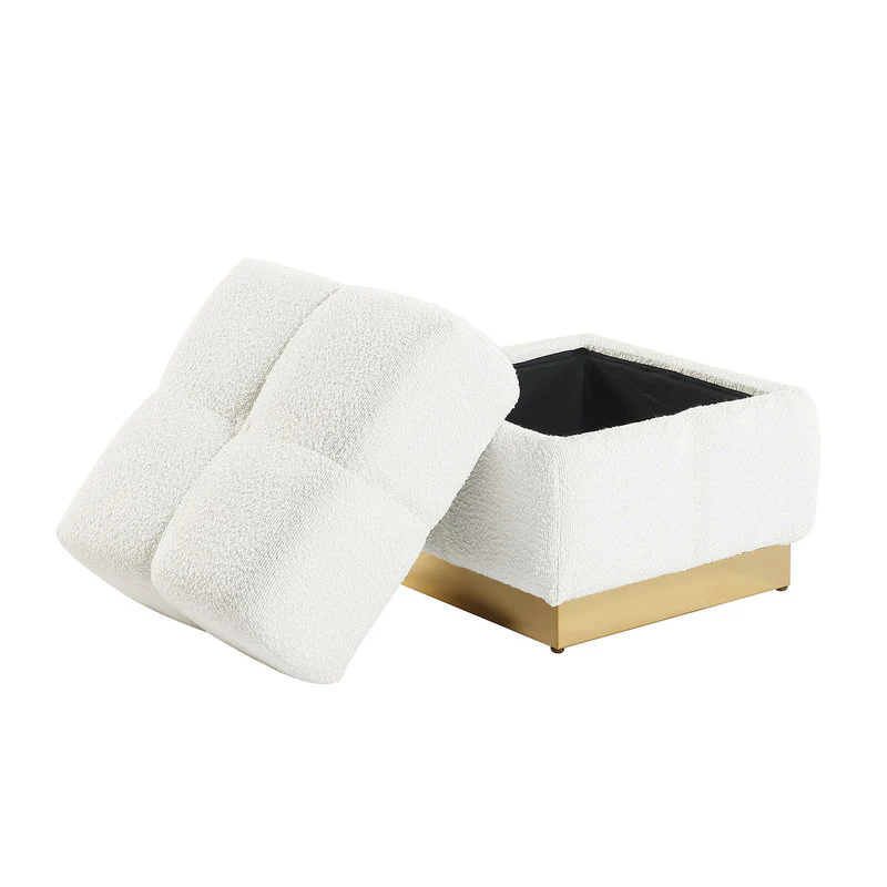 Aileen Beige Storage Stool - Image 2