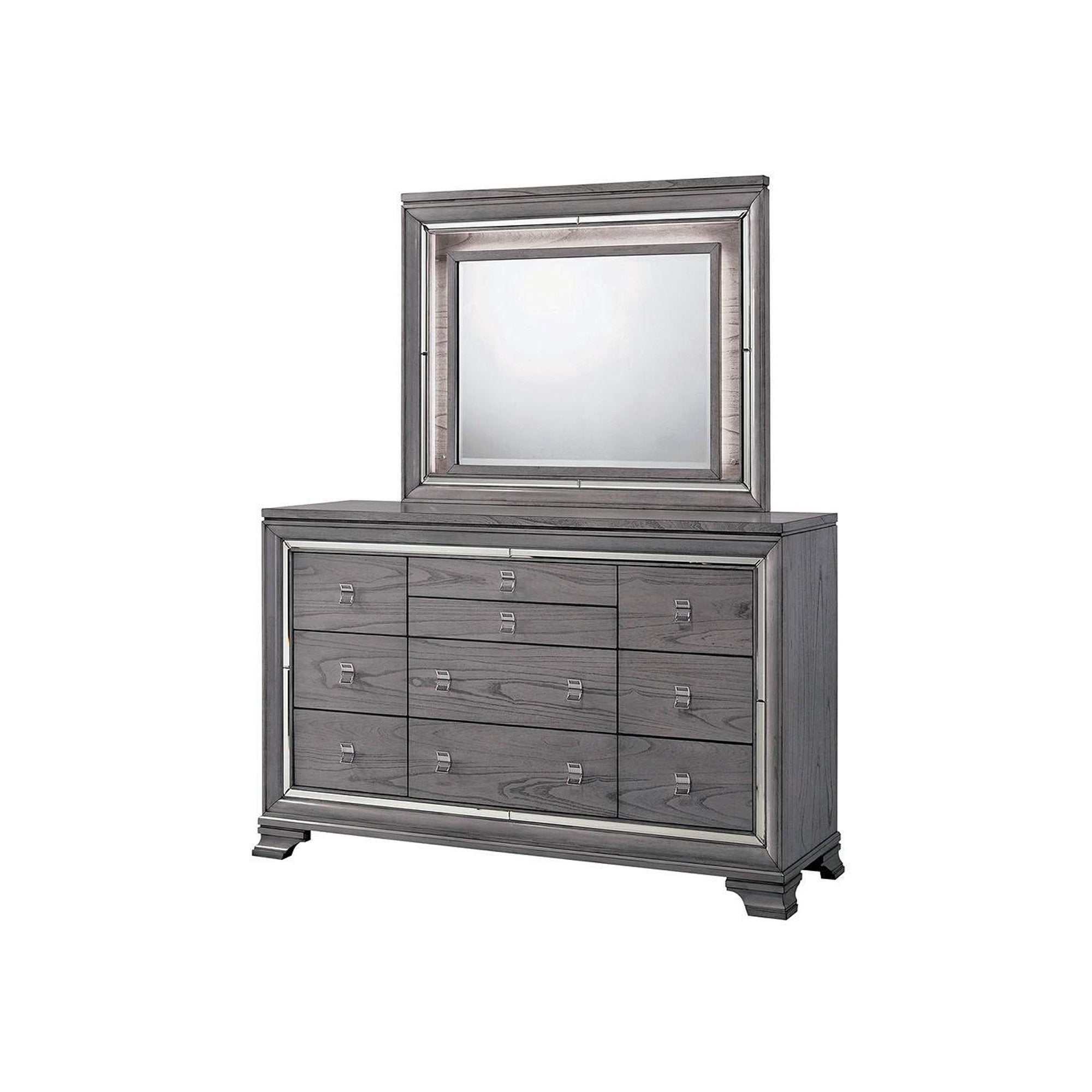 Alanis Gray 4pc Queen Bedroom Set w/ LED Light Trim - Image 13