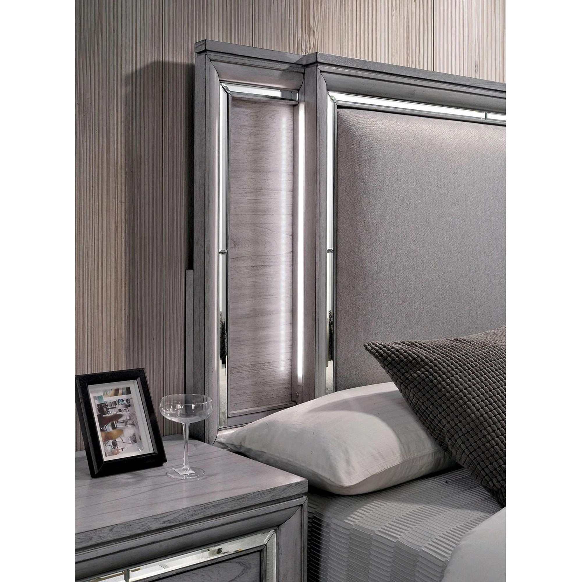 Alanis Gray 4pc Queen Bedroom Set w/ LED Light Trim - Image 3