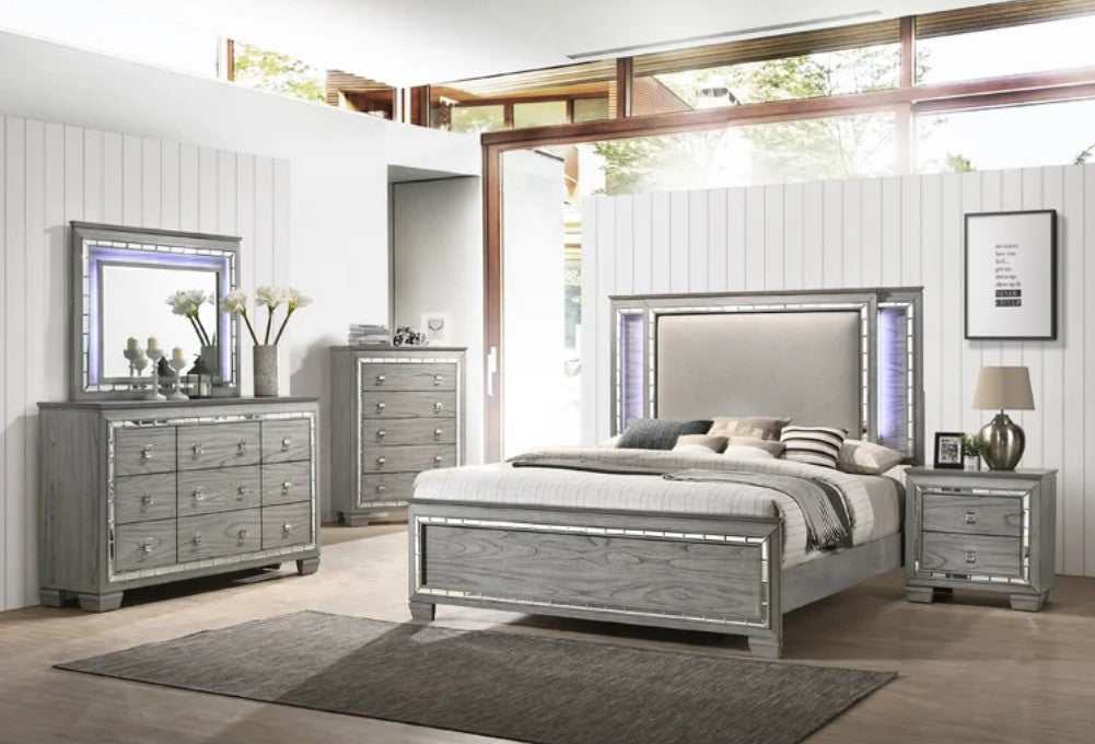 Alanis Gray Cal. King Bed w/ LED Light Trim - Image 5