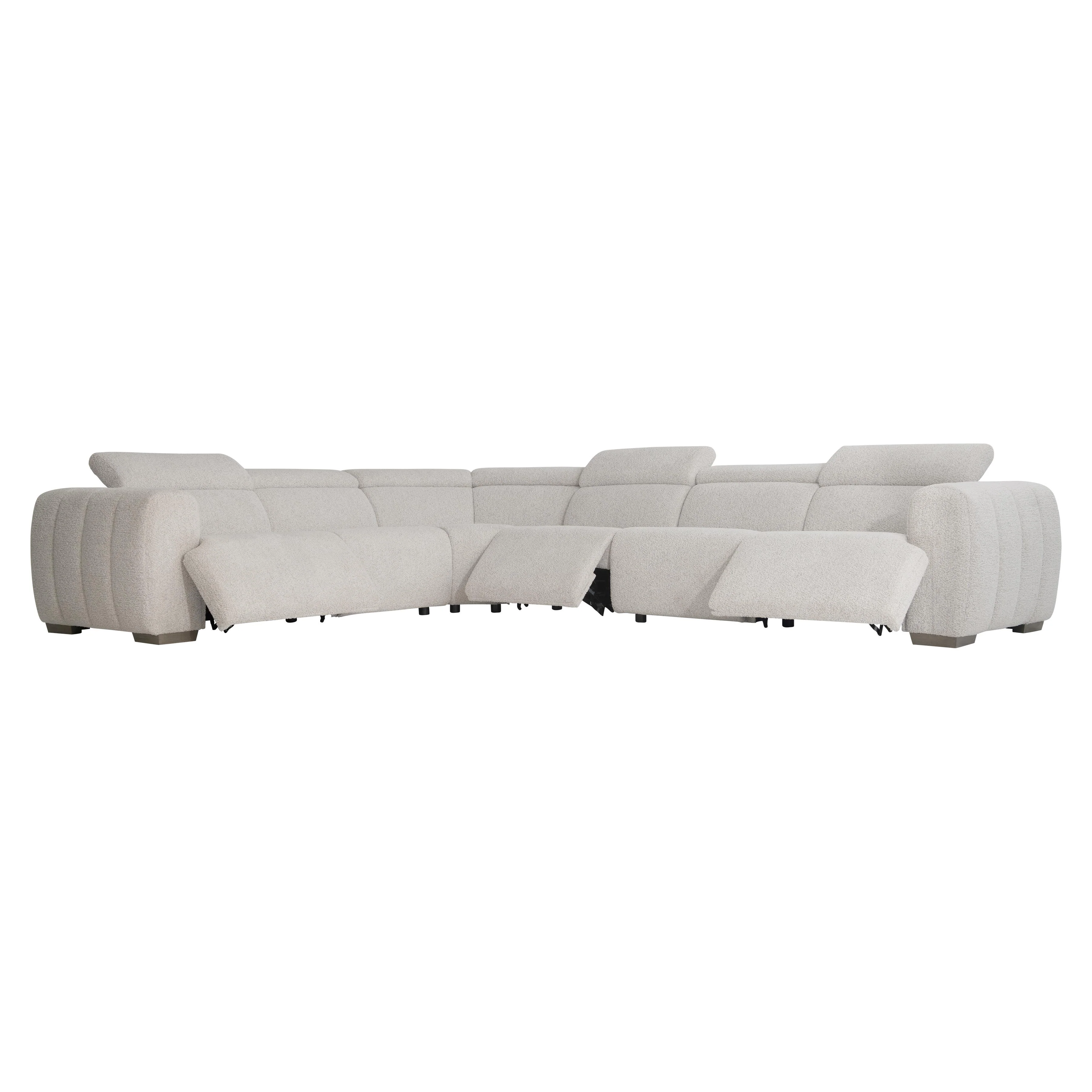 Aldo White/Cream Fabric Power Motion Sectional - Image 2