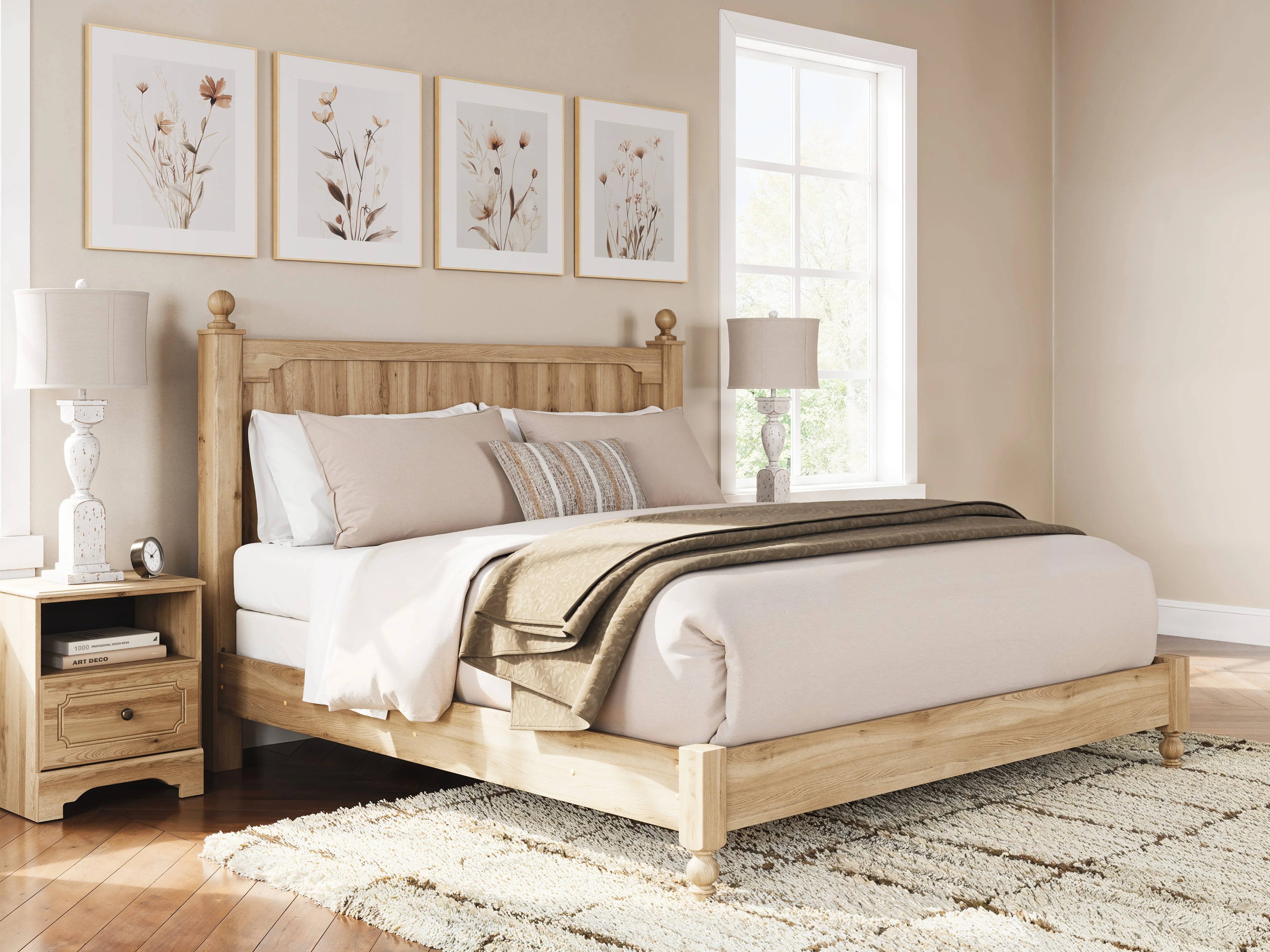 Aleaport Warm Brown King Panel Bed, Dresser, Mirror and Nightstand (Online Special Price) - Image 24